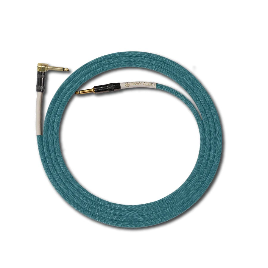 Runway Audio Guitar Cable - 15' Right Angle - 15RA-AQUA