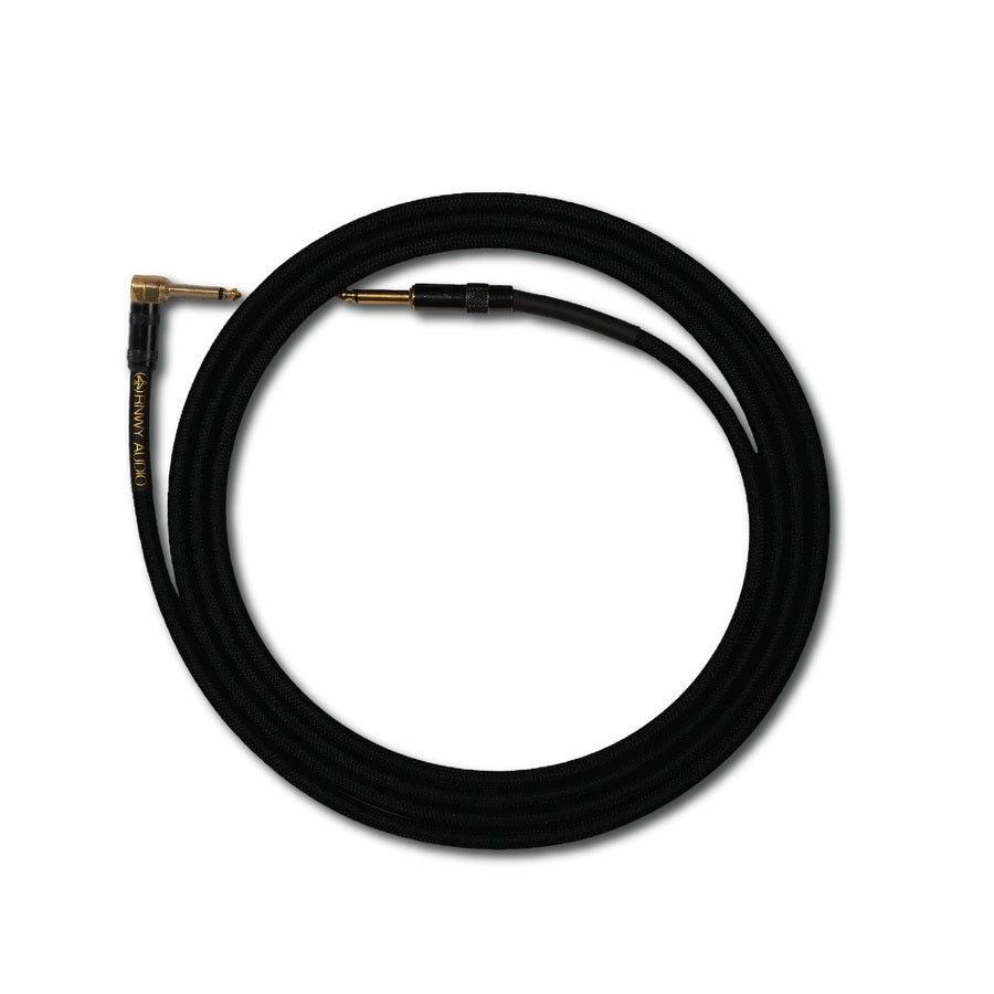 Runway Audio Guitar Cable - 15' Right Angle - 15RA-BLACK