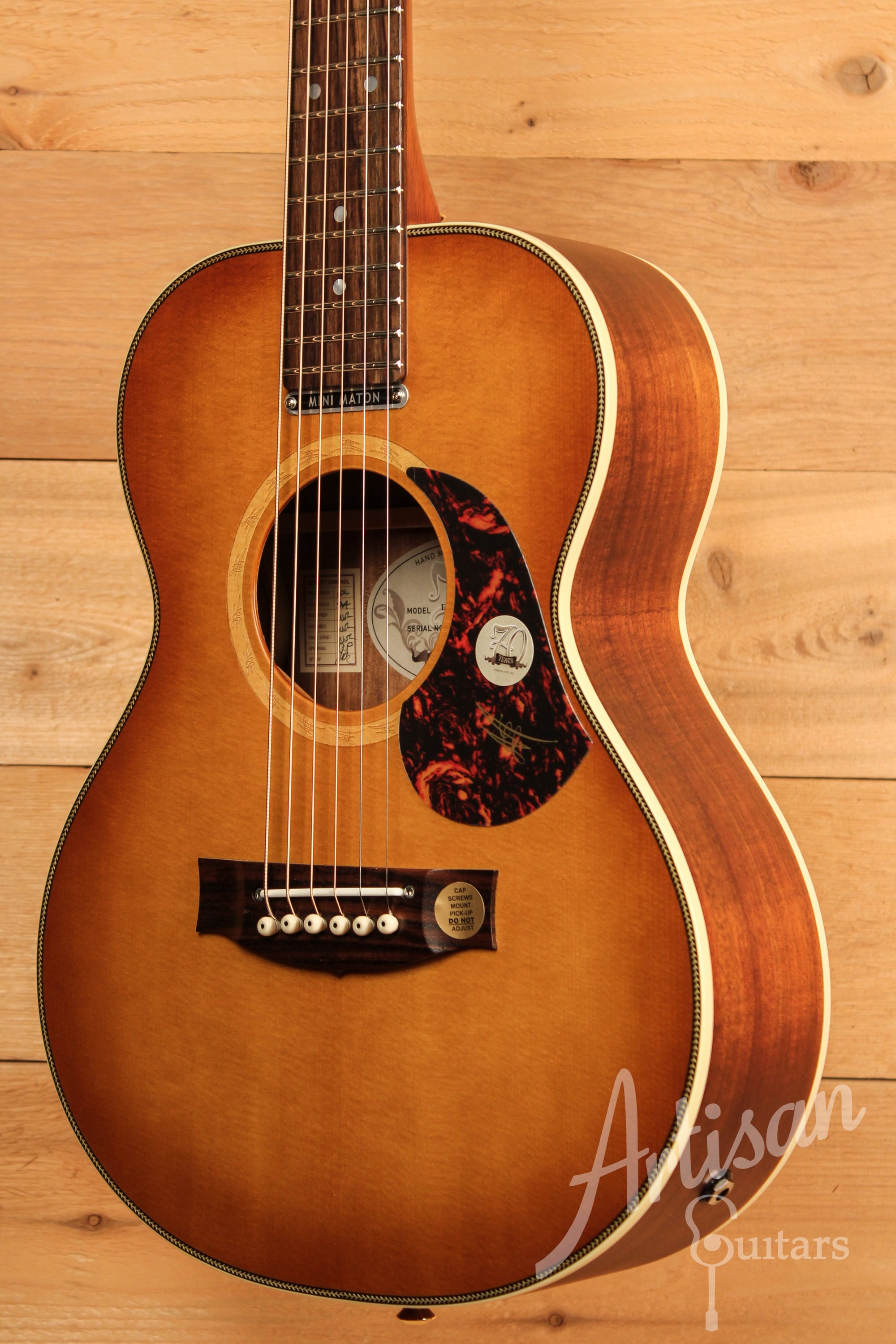 Maton EMD6 Mini Maton Diesel Sitka with Blackwood and Vintage Amber Sunburst ID-11355 - Artisan Guitars