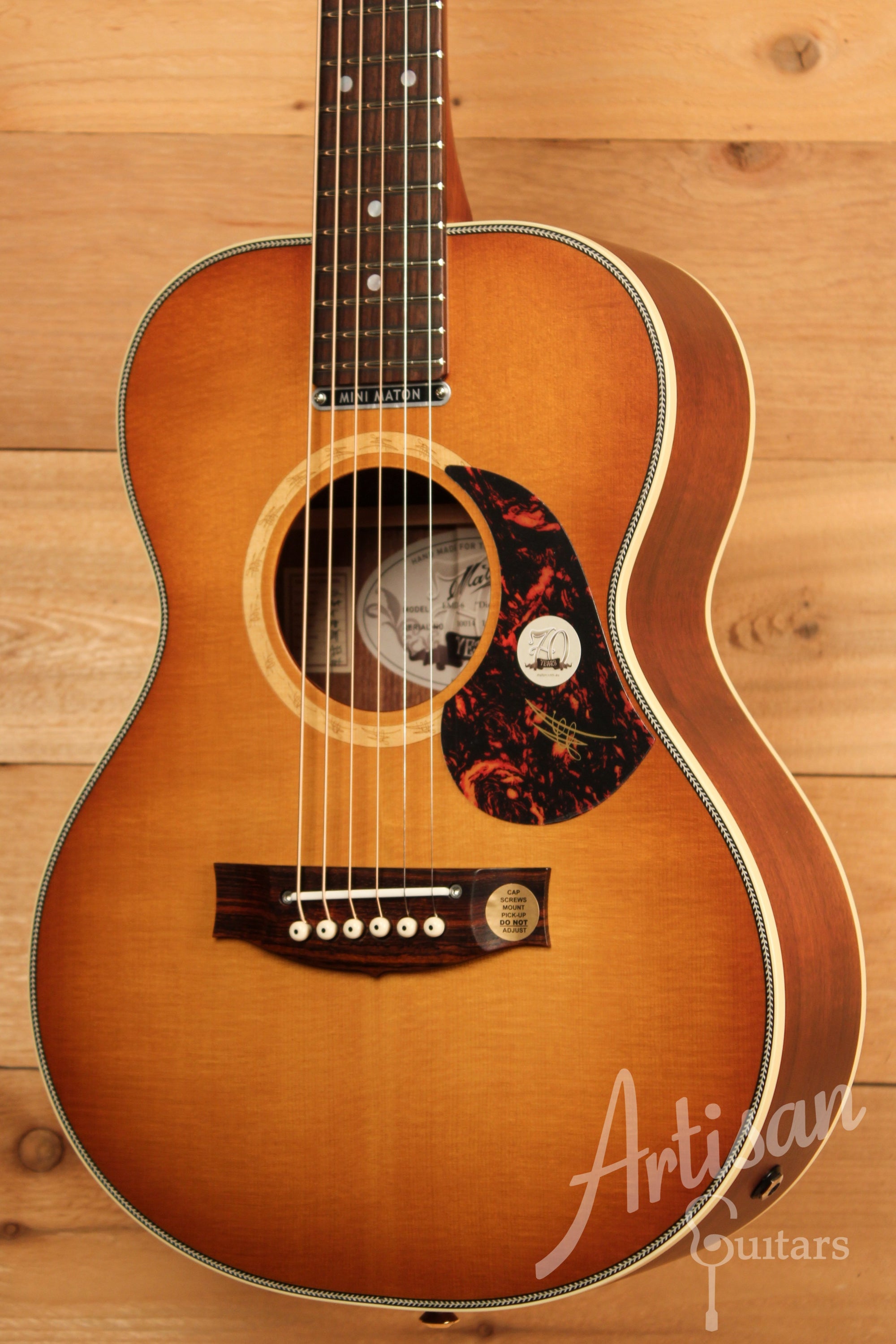 Maton EMD6 Mini Maton Diesel Sitka with Blackwood and Vintage Amber Sunburst ID-11462 - Artisan Guitars