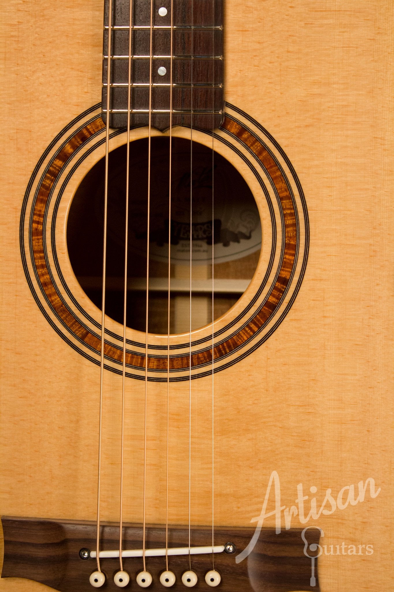 Maton WA May Custom Shop 808 Guitar with Sitka Spruce and Fiddleback Blackwood ID-10821 - Artisan Guitars