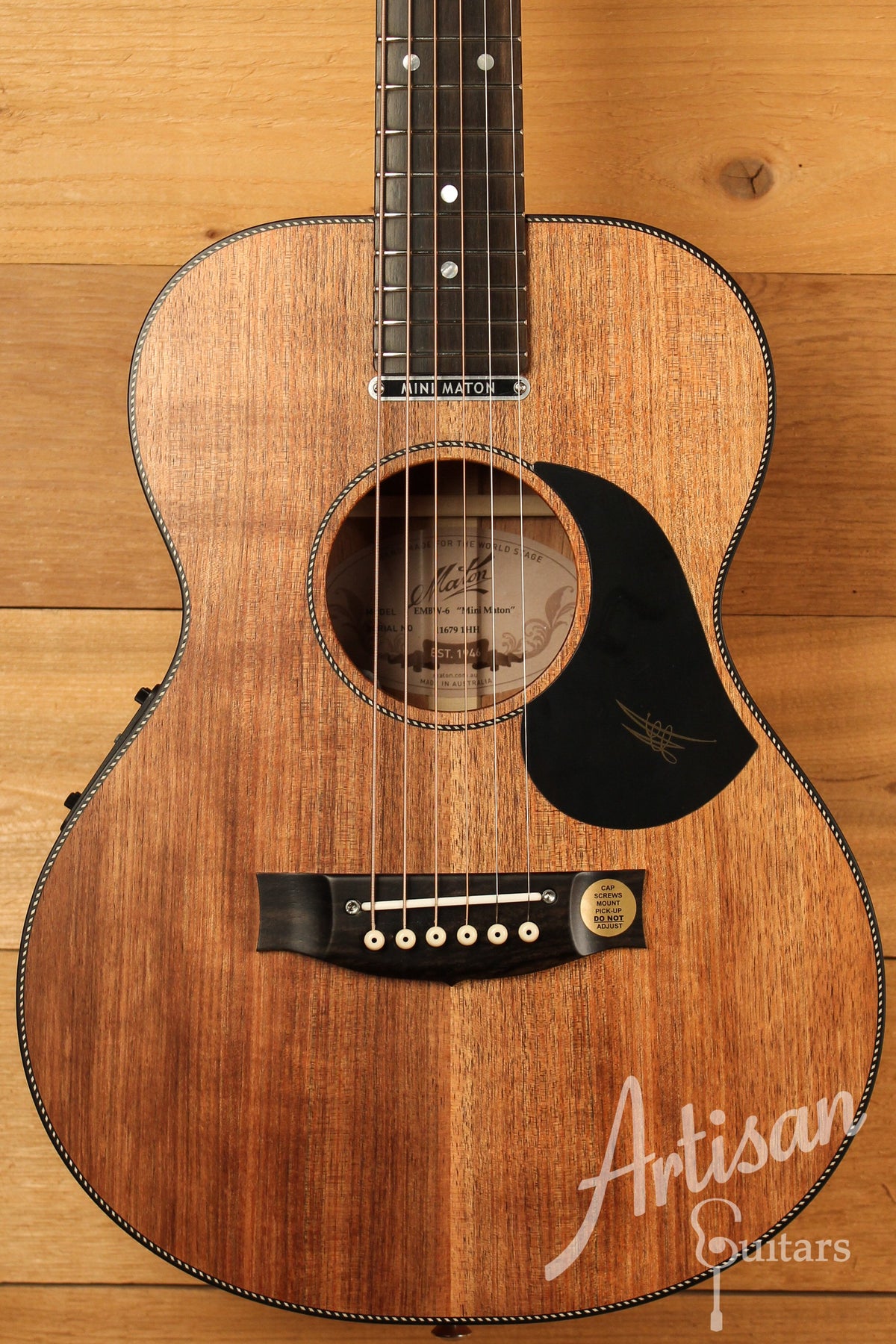 Maton EMBW6 Mini Guitar w/ Blackwood Top, Back & Sides and AP5 Pro Pickup System ID-12778 - Artisan Guitars