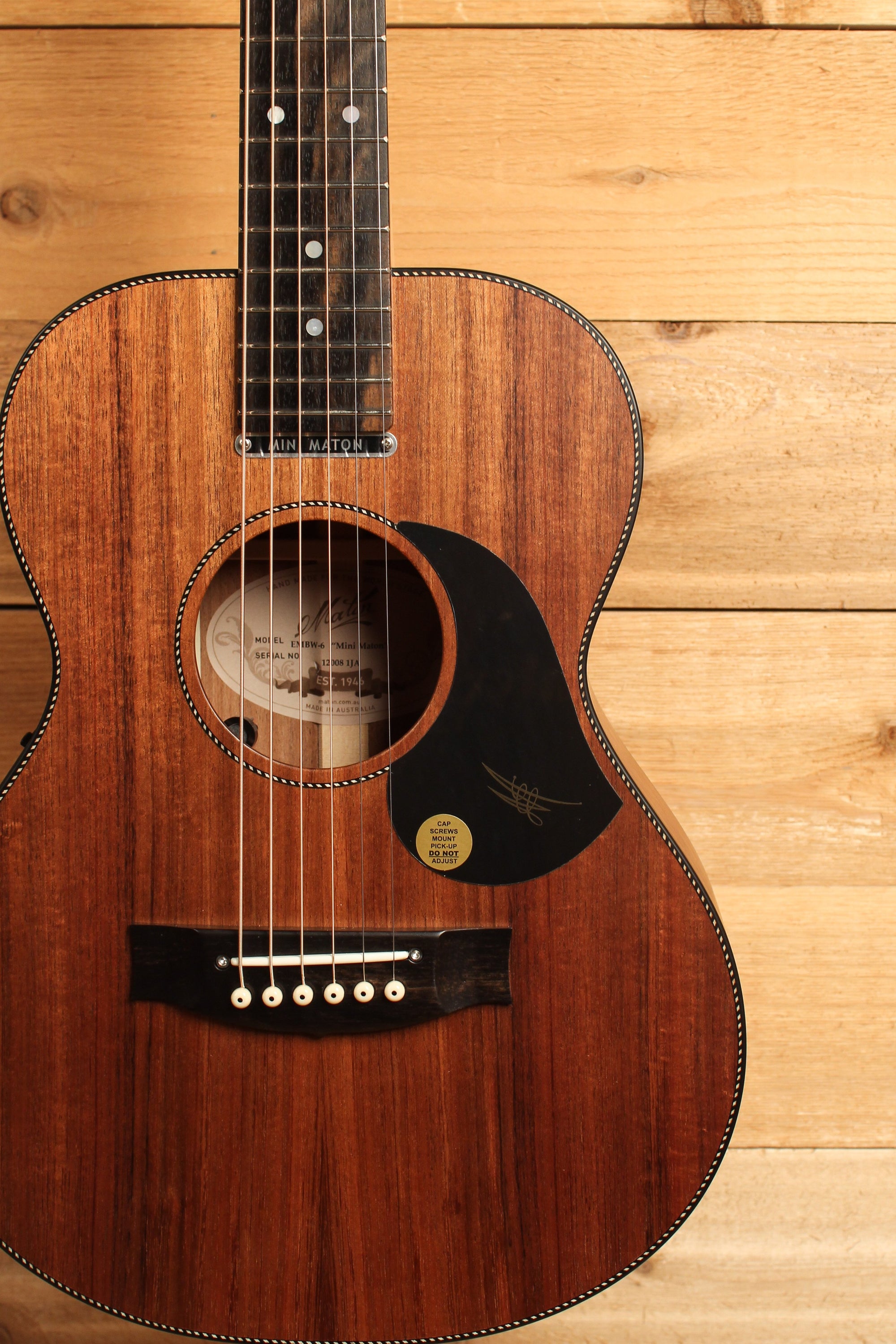 Maton EMBW6 Mini Guitar w/ Blackwood Top, Back & Sides and AP5 Pro Pickup System ID-13088 - Artisan Guitars