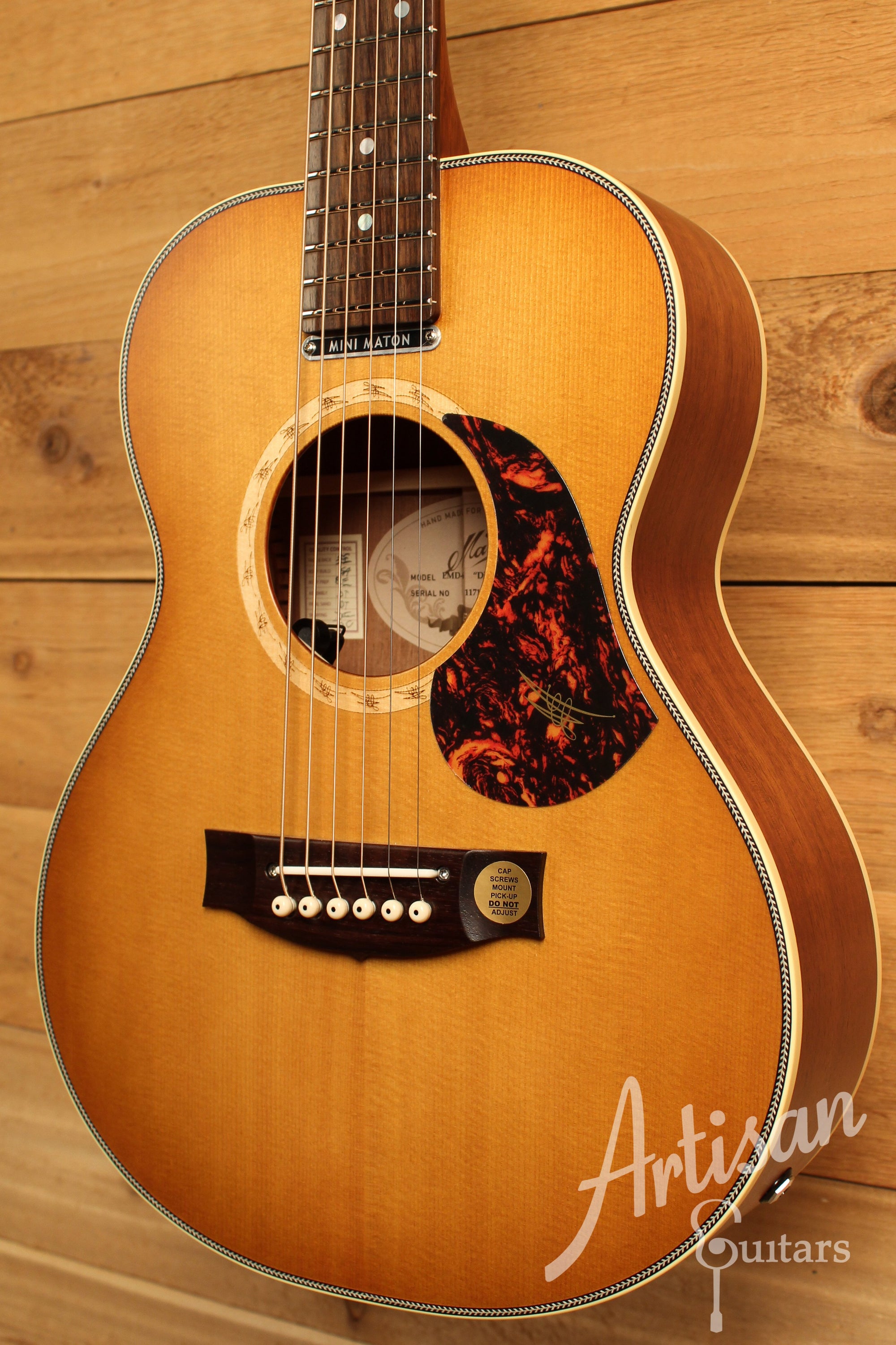 Maton EMD6 Mini Maton Diesel Sitka with Blackwood and Vintage Amber Sunburst ID-12905 - Artisan Guitars