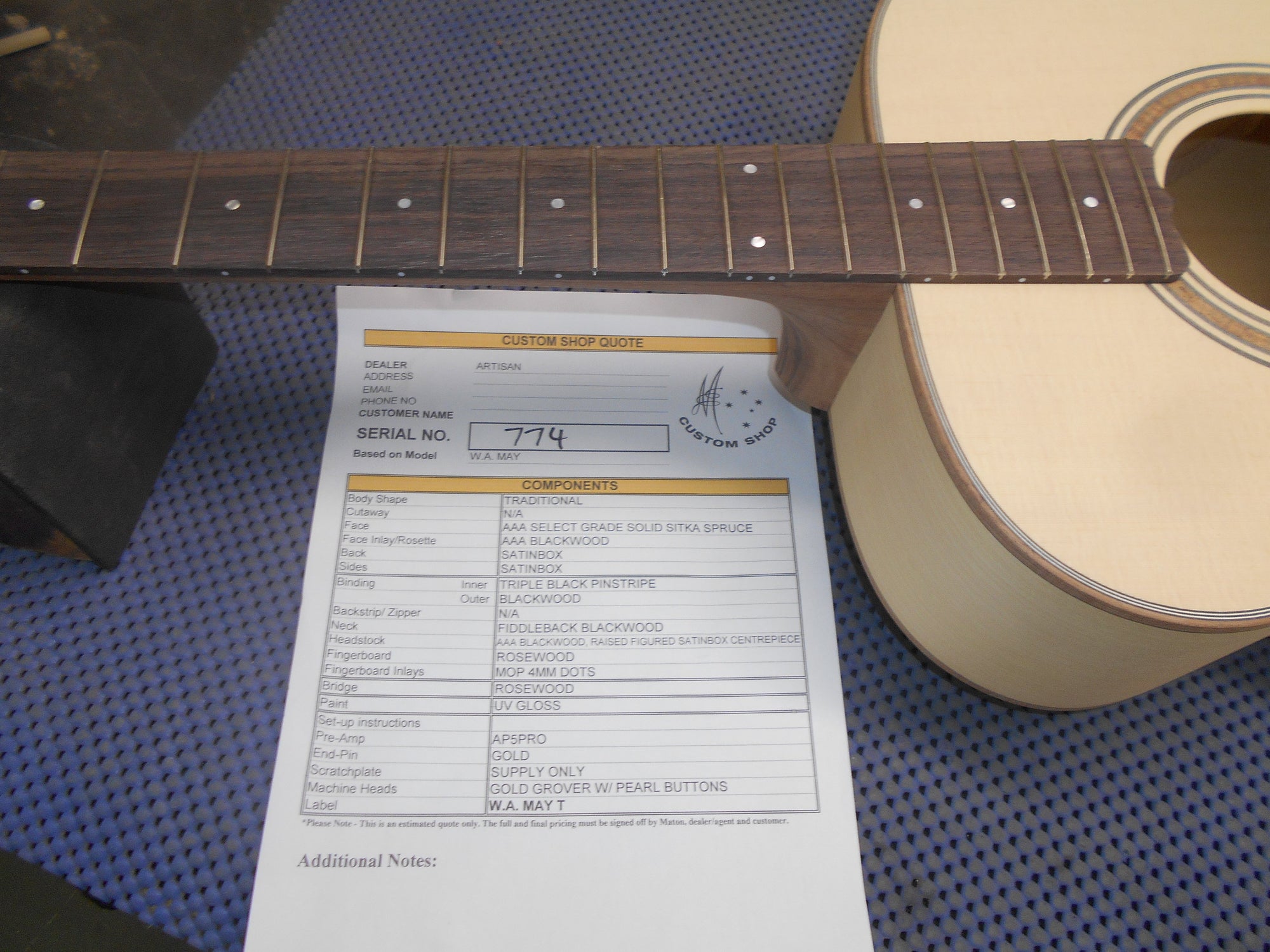2015 Maton Custom Shop WA May 808 - 15099 - Artisan Guitars
