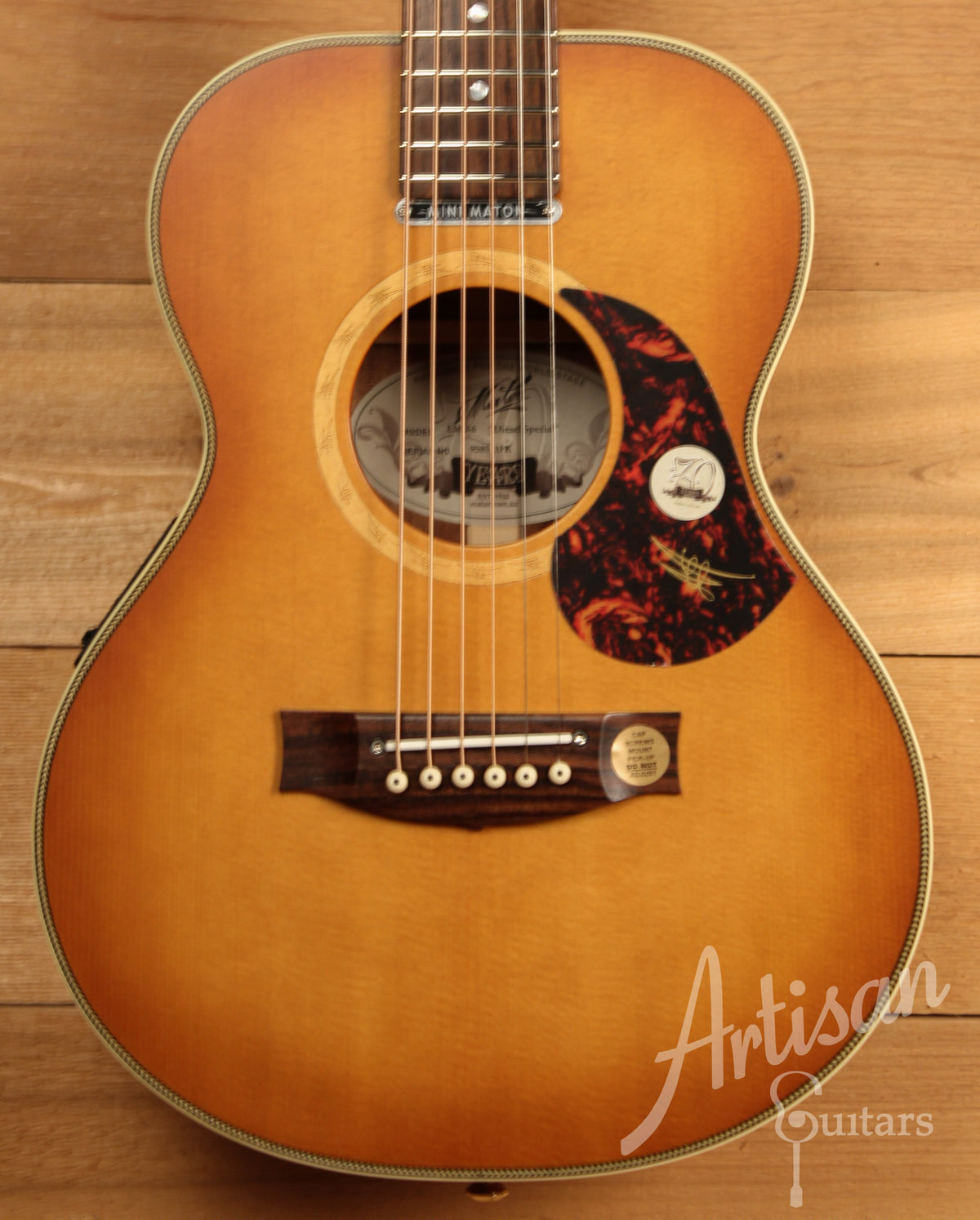 Maton EMD6 Mini Maton Diesel Sitka with Blackwood and Vintage Amber Sunburst ID-11355 - Artisan Guitars