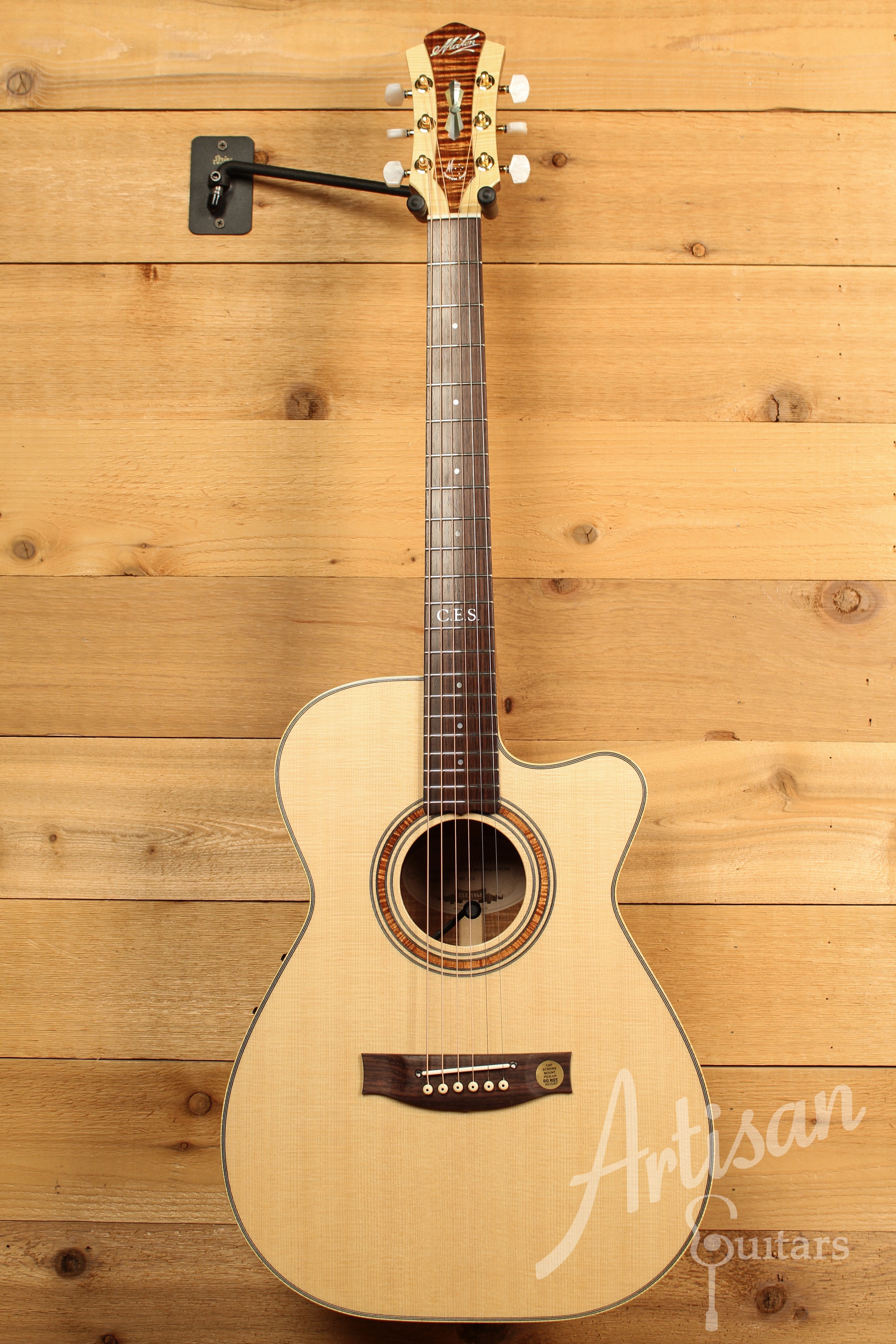 Maton WA May Custom Shop 808 Guitar with Sitka Spruce and Fiddleback Blackwood ID-11723 - Artisan Guitars