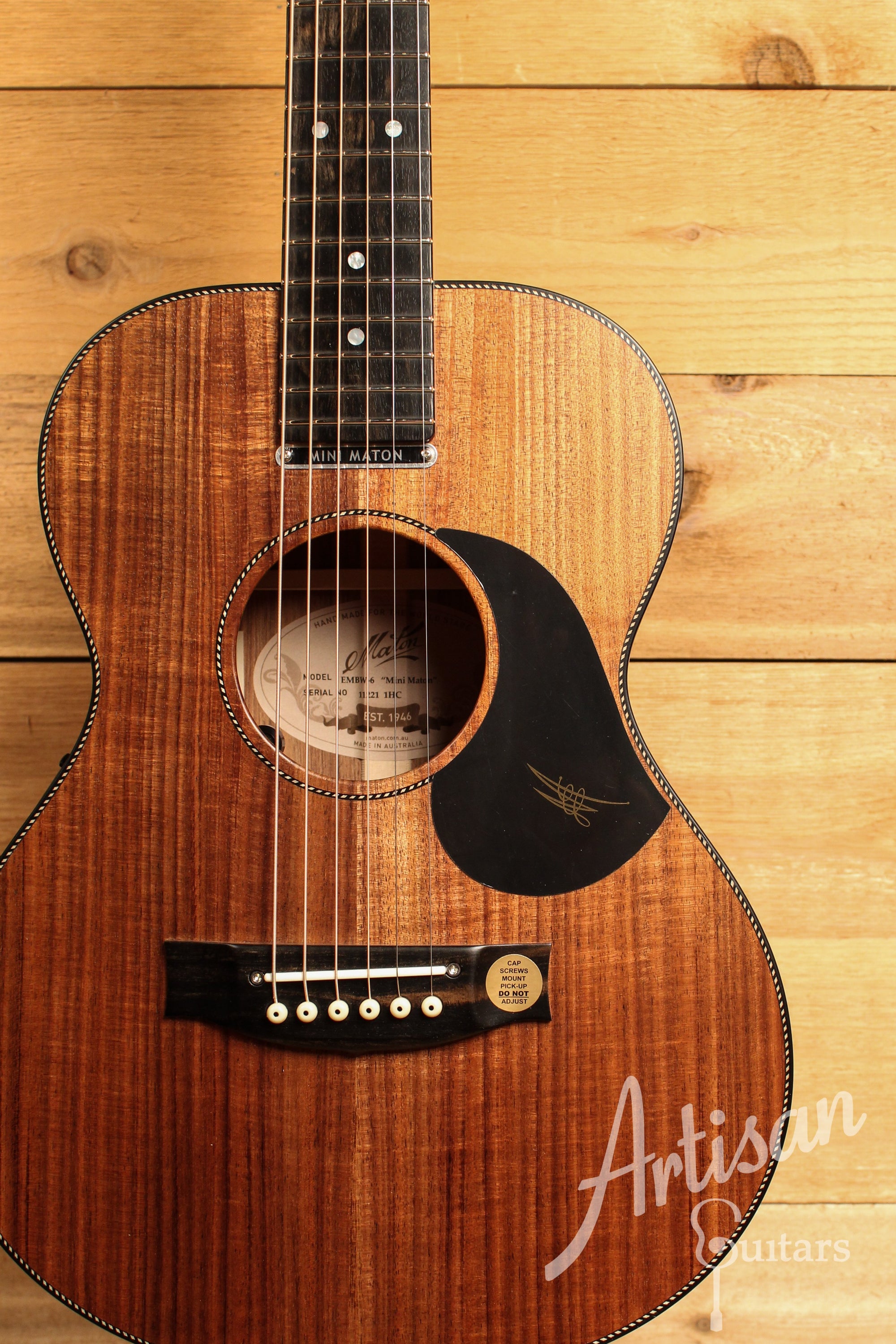 Maton EMBW6 Mini Guitar w/ Blackwood Top, Back & Sides and AP5 Pro Pickup System ID-12304 - Artisan Guitars