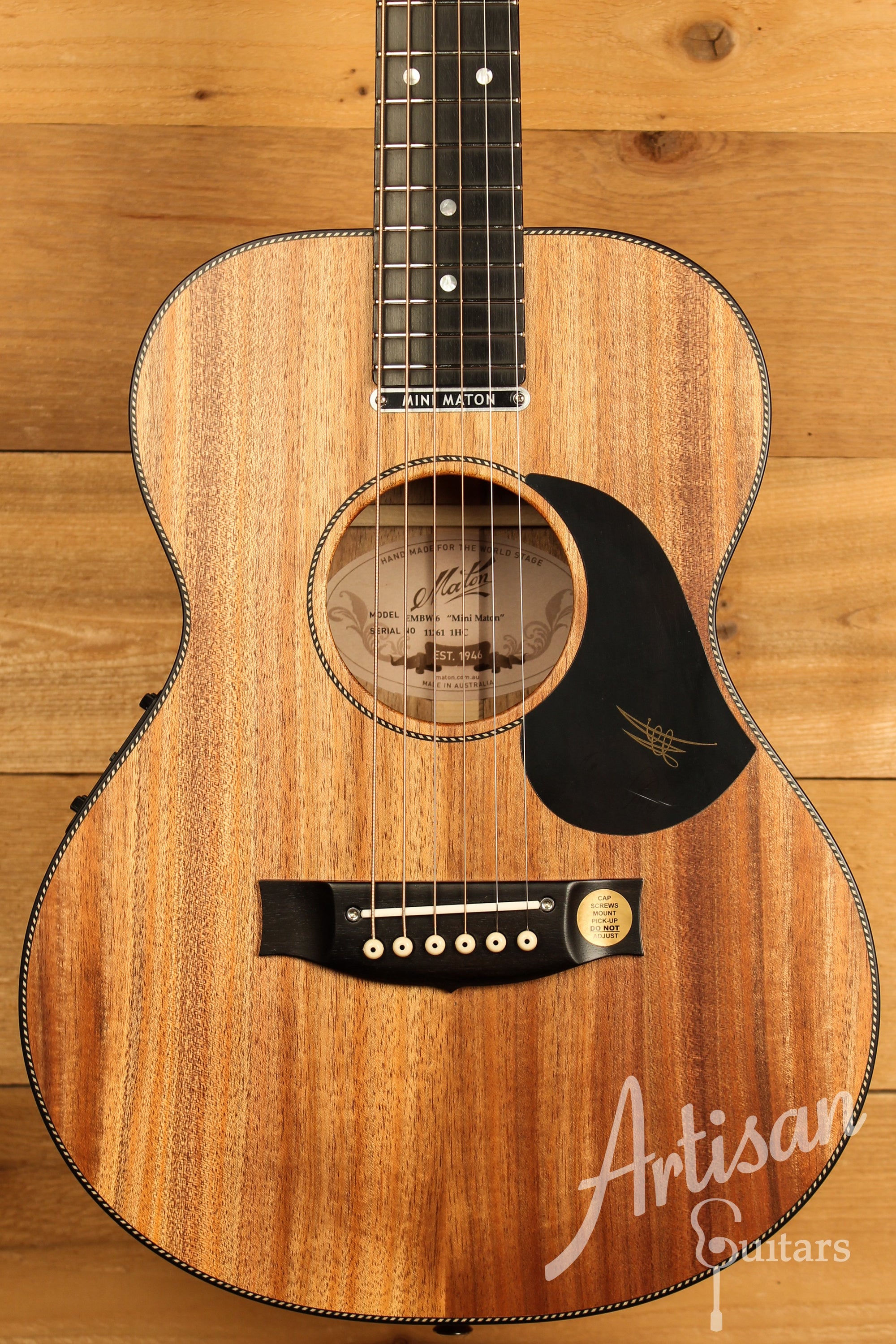 Maton EMBW6 Mini Guitar w/ Blackwood Top, Back & Sides and AP5 Pro Pickup System ID-12305 - Artisan Guitars