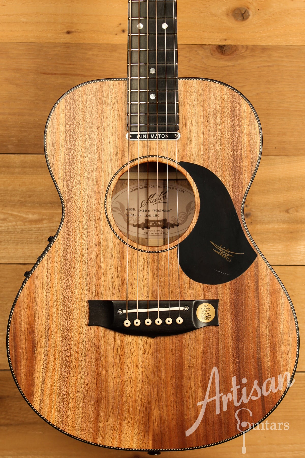 Maton EMBW6 Mini Guitar w/ Blackwood Top, Back & Sides and AP5 Pro Pickup System ID-12305 - Artisan Guitars