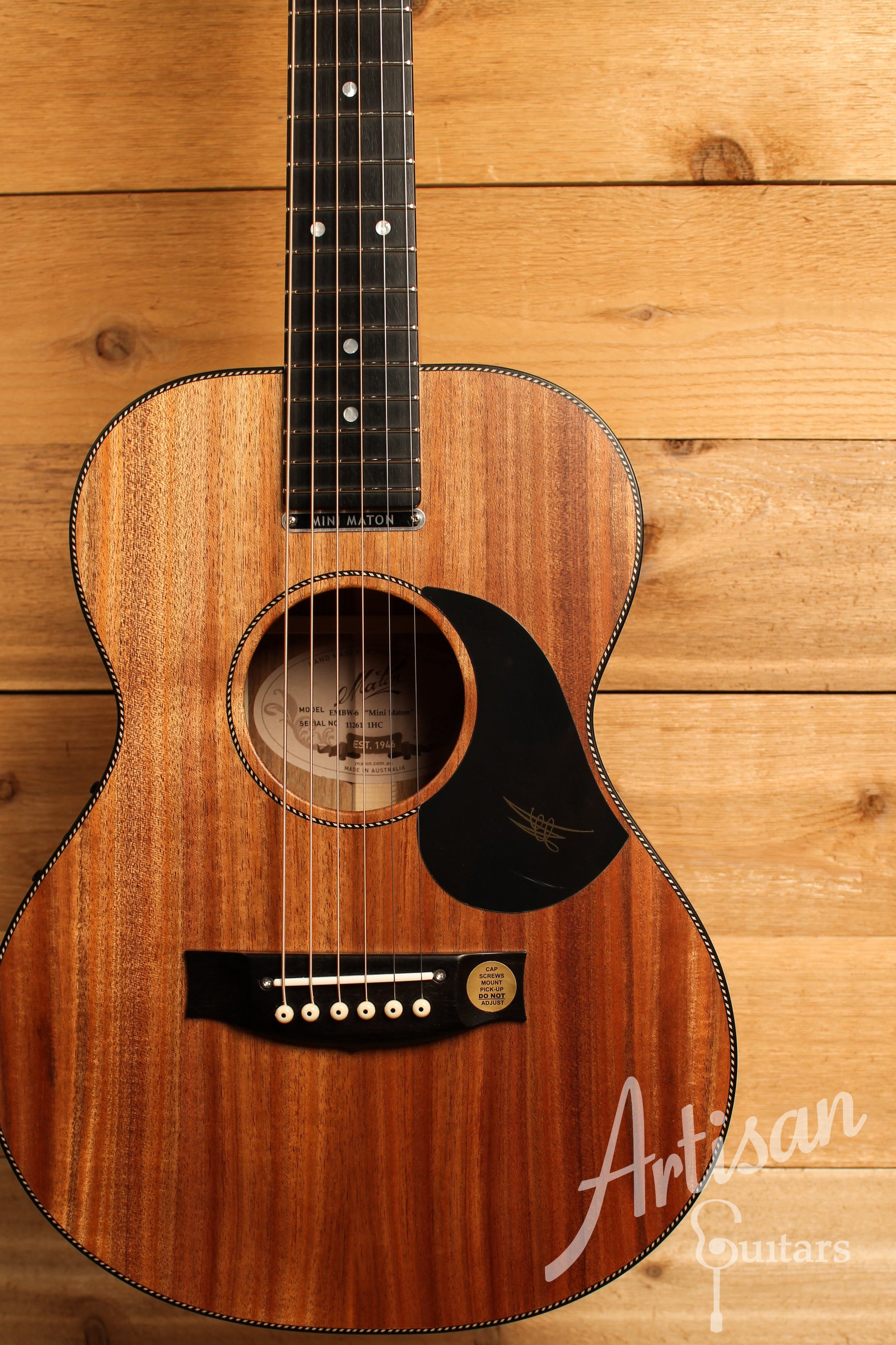 Maton EMBW6 Mini Guitar w/ Blackwood Top, Back & Sides and AP5 Pro Pickup System ID-12305 - Artisan Guitars