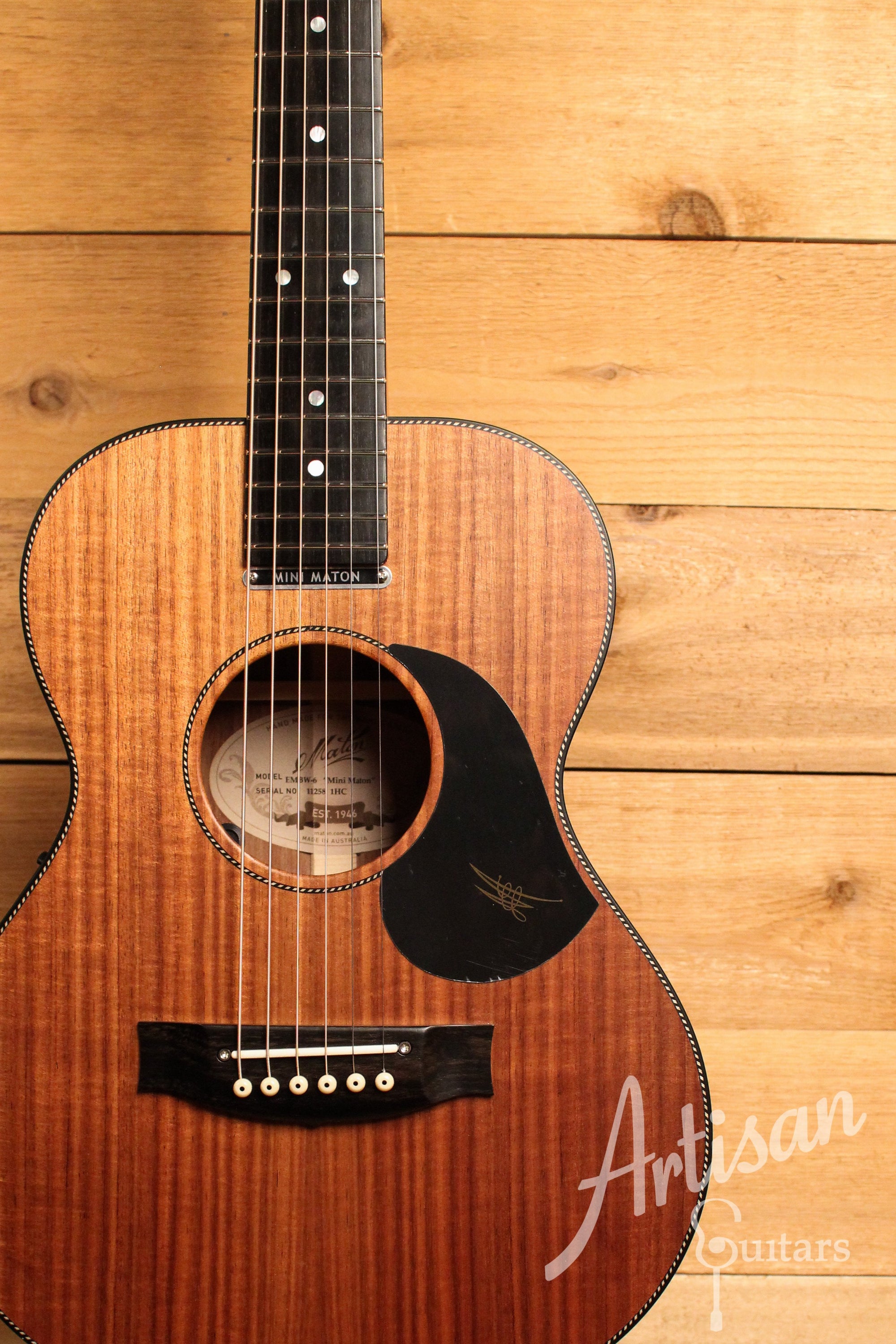 Maton EMBW6 Mini Guitar w/ Blackwood Top, Back & Sides and AP5 Pro Pickup System ID-12307 - Artisan Guitars