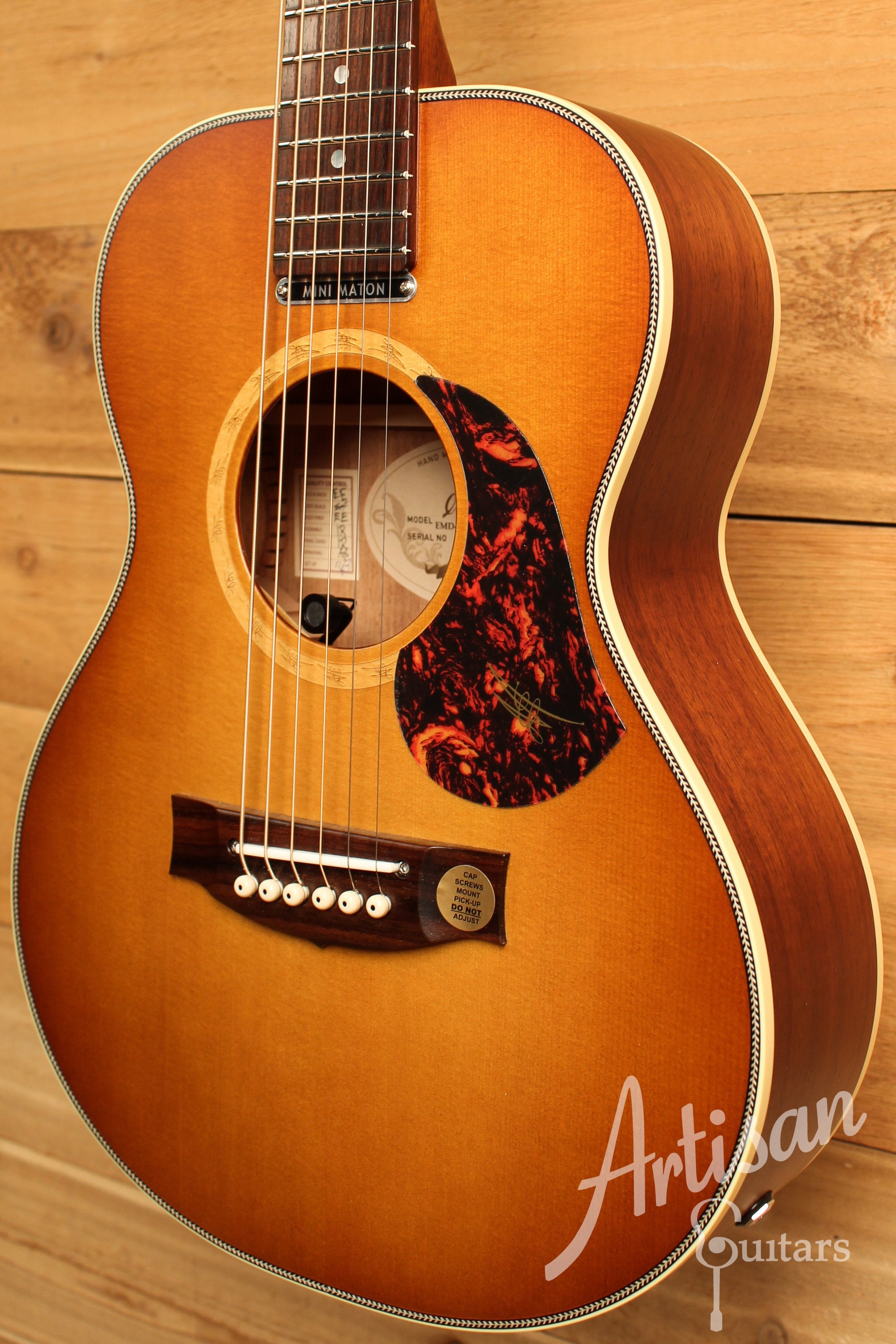 Maton EMD6 Mini Maton Diesel Sitka with Blackwood and Vintage Amber Sunburst ID-12637 - Artisan Guitars