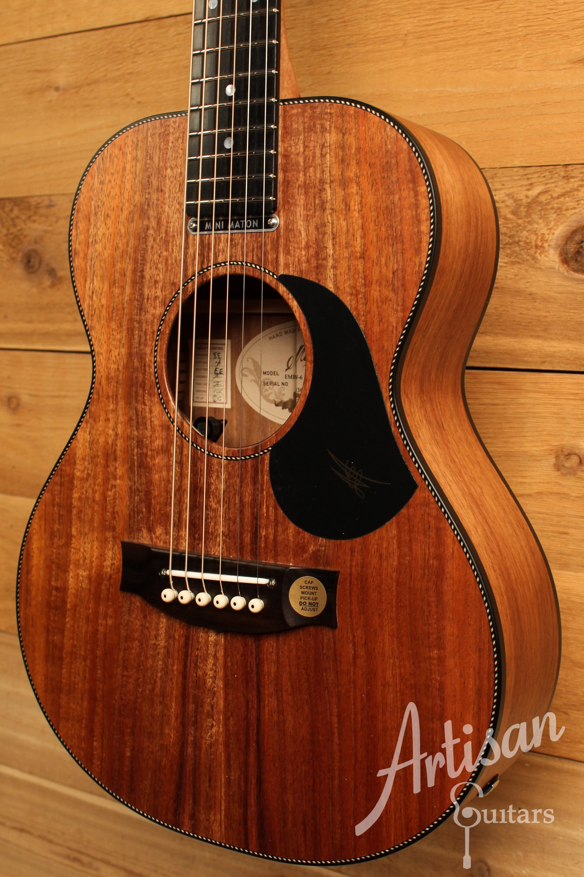 Maton EMBW6 Mini Guitar w/ Blackwood Top, Back & Sides and AP5 Pro Pickup System ID-12652 - Artisan Guitars