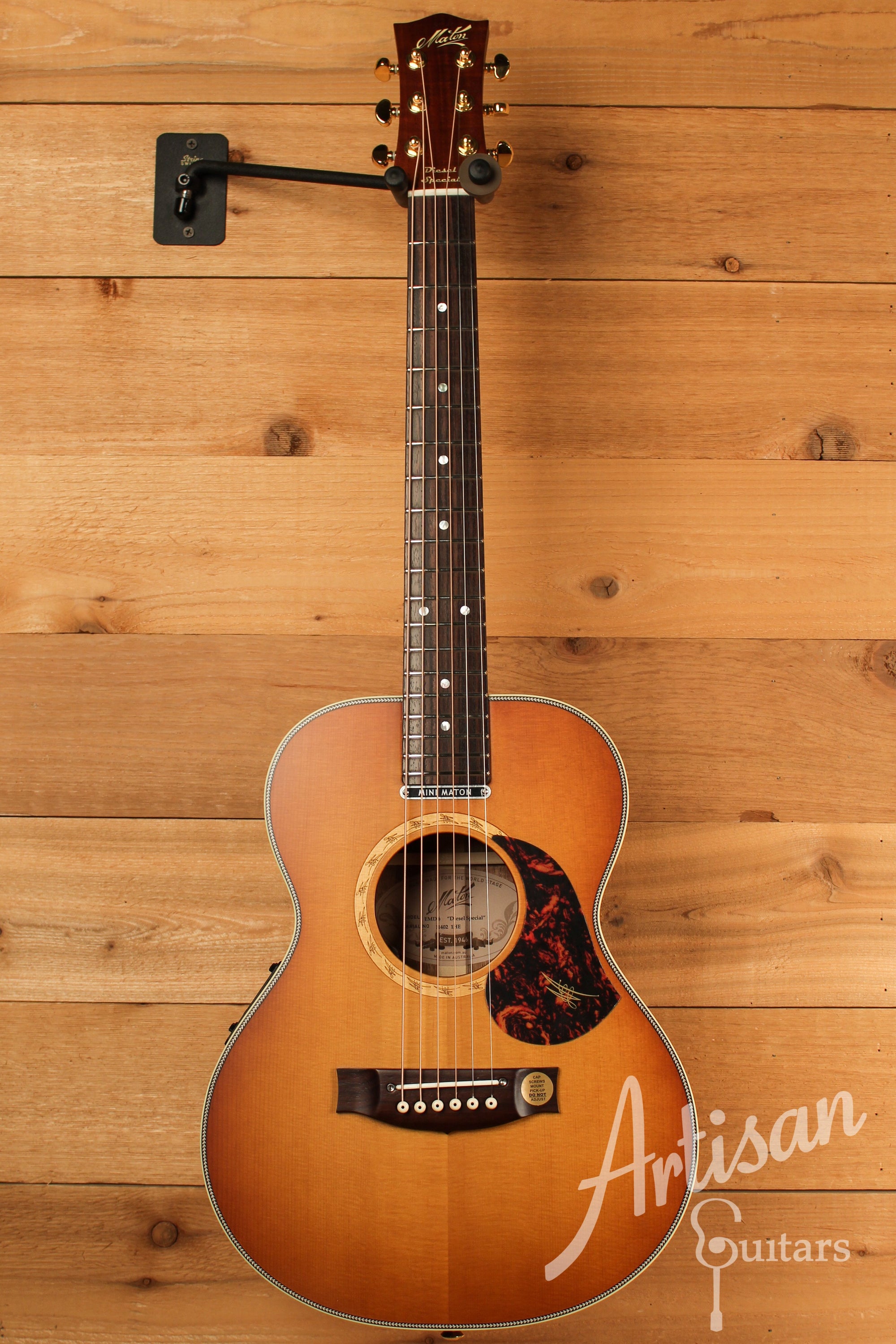 Maton EMD6 Mini Maton Diesel Sitka with Blackwood and Vintage Amber Sunburst ID-12434 - Artisan Guitars