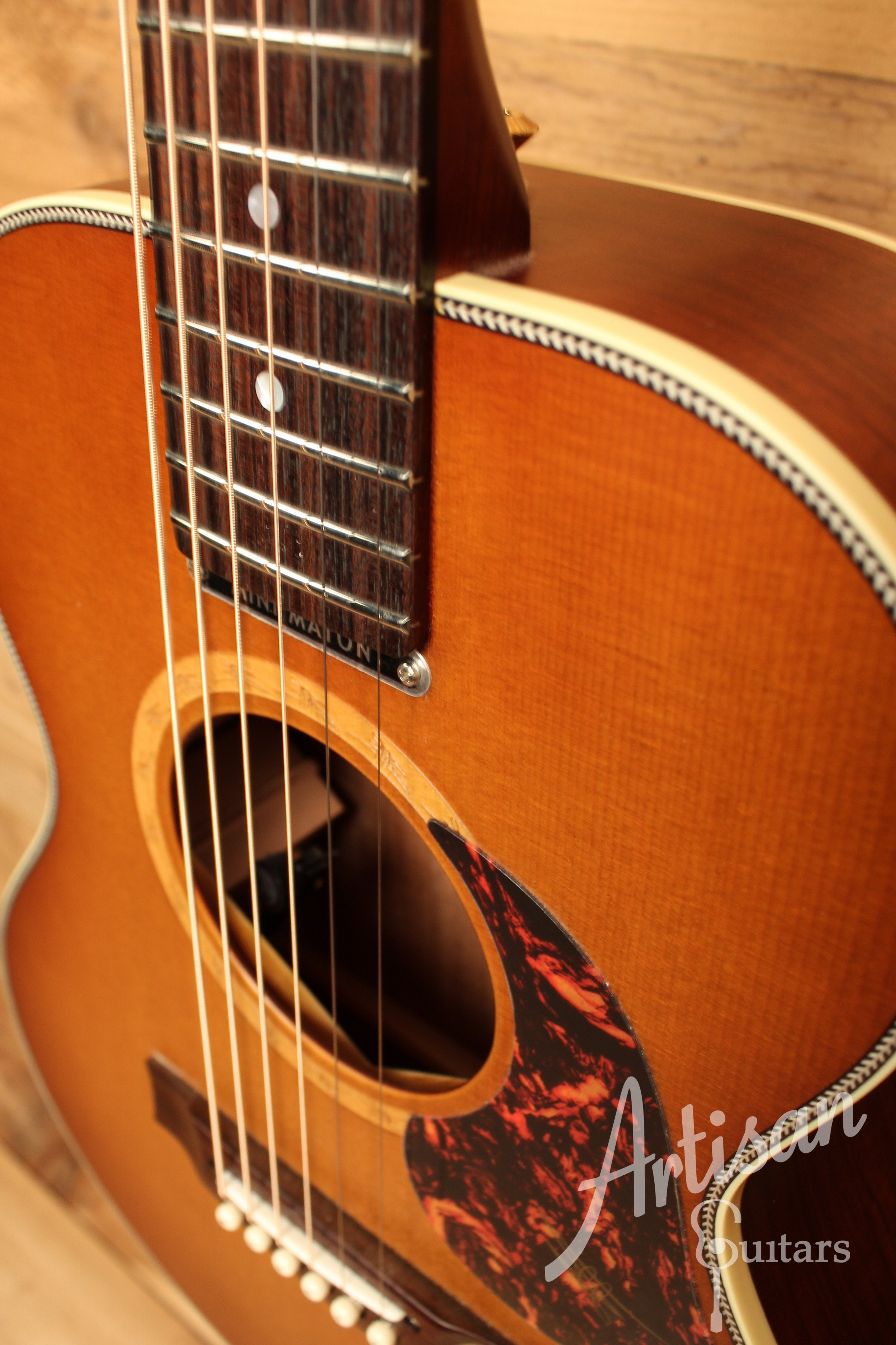 Maton EMD6 Mini Maton Diesel Sitka with Blackwood and Vintage Amber Sunburst ID-12434 - Artisan Guitars