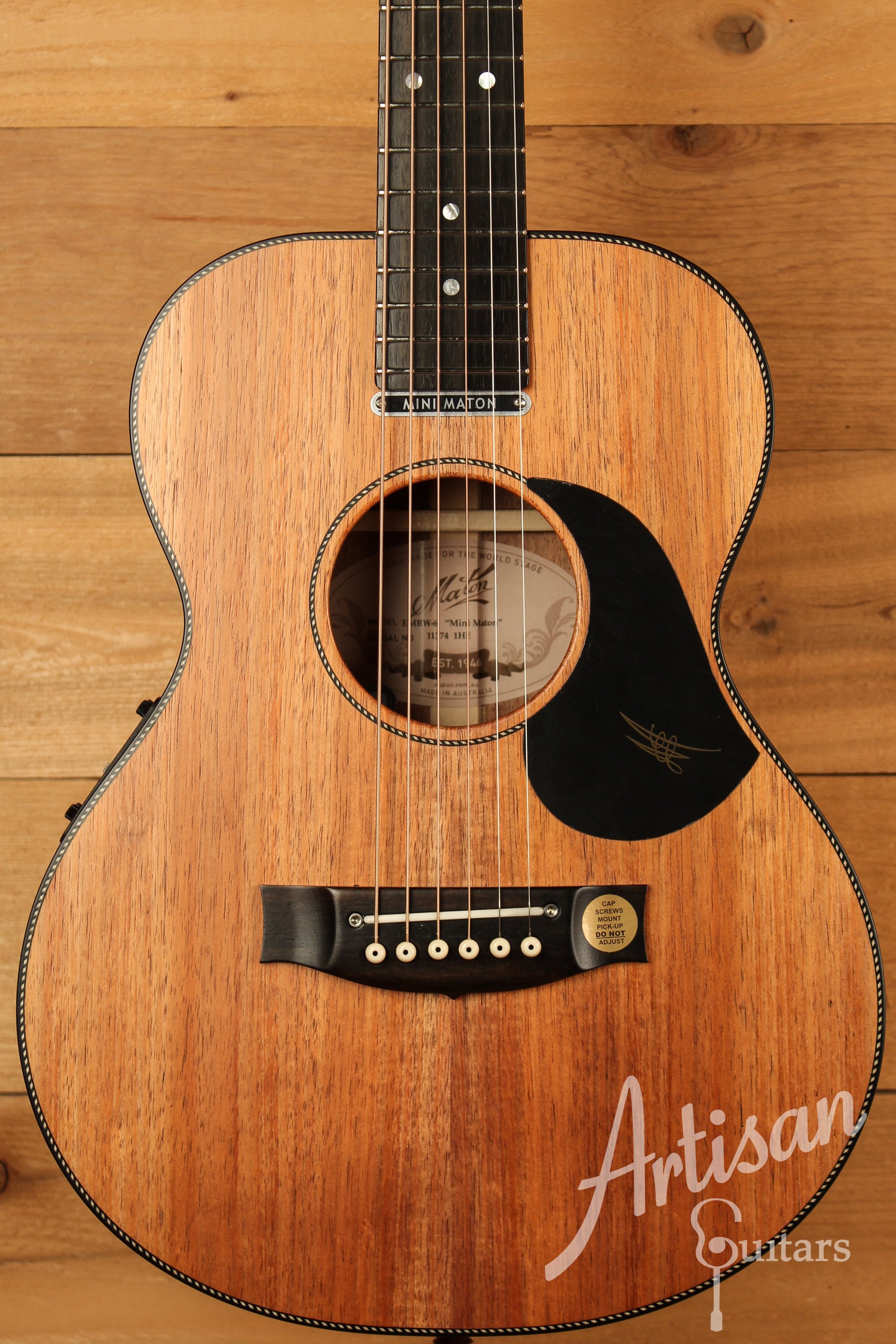 Maton EMBW6 Mini Guitar w/ Blackwood Top, Back & Sides and AP5 Pro Pickup System ID-12466 - Artisan Guitars