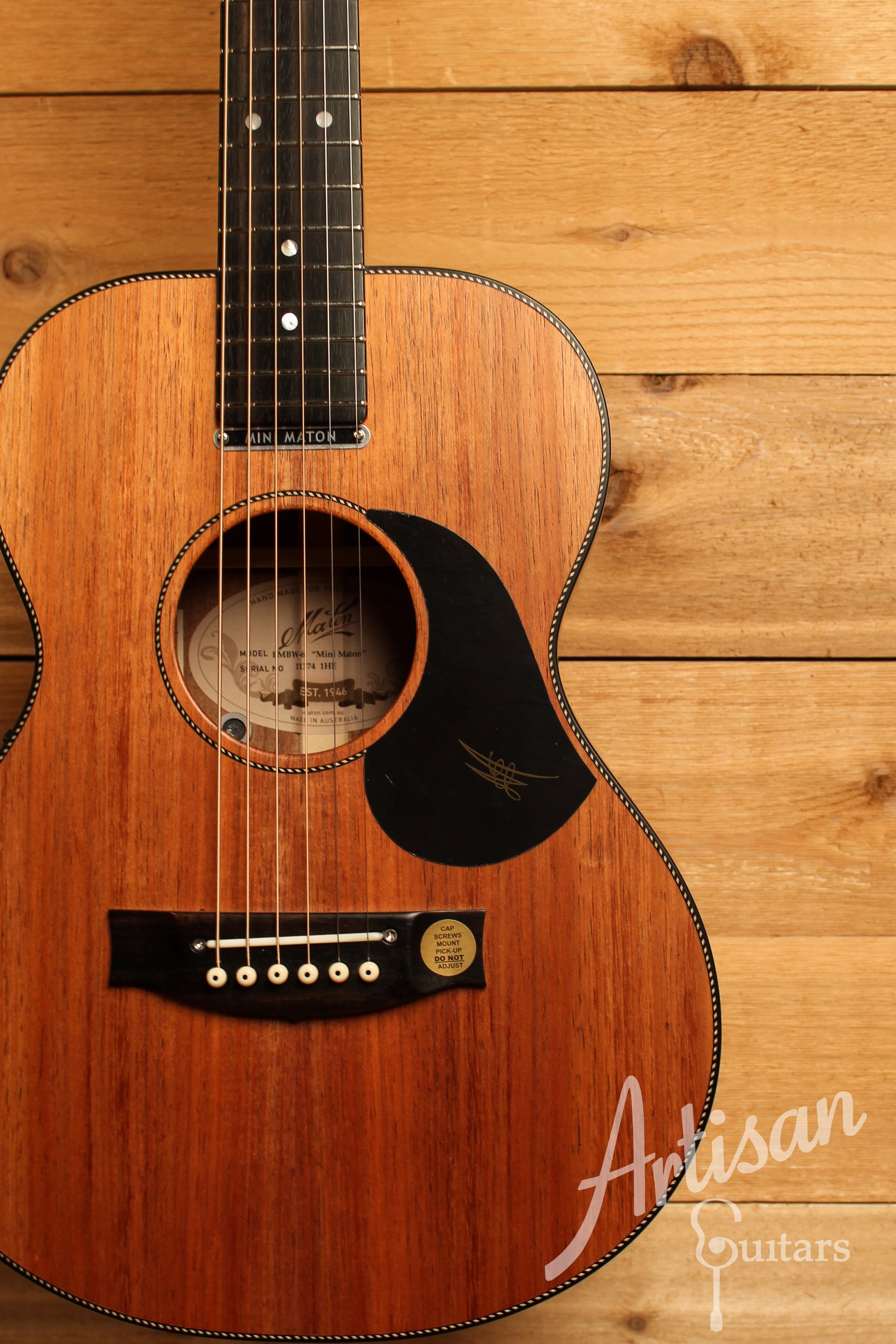 Maton EMBW6 Mini Guitar w/ Blackwood Top, Back & Sides and AP5 Pro Pickup System ID-12466 - Artisan Guitars