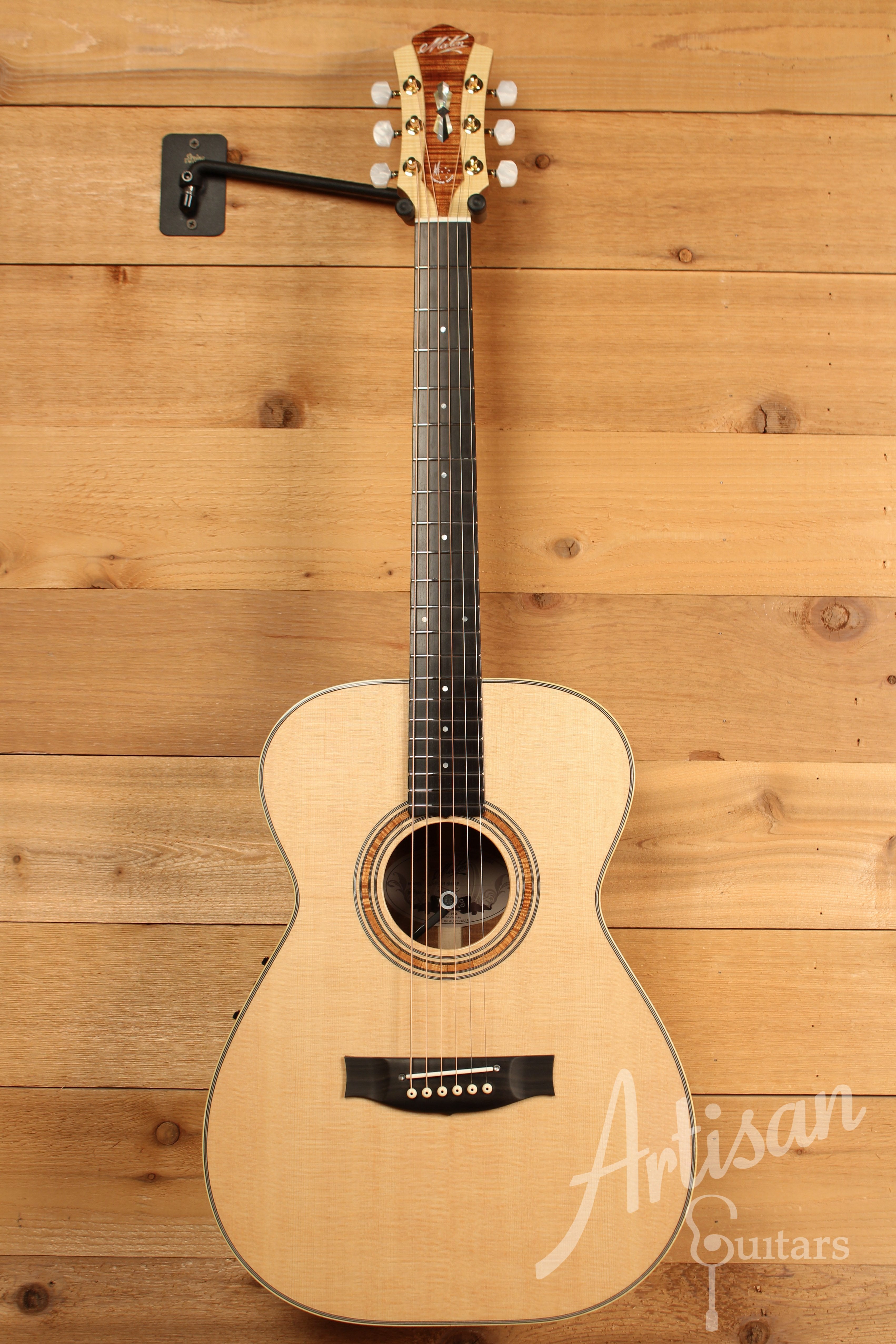 Maton WA May Custom Shop 808 Guitar with Sitka Spruce and Fiddleback Blackwood ID-11446 - Artisan Guitars