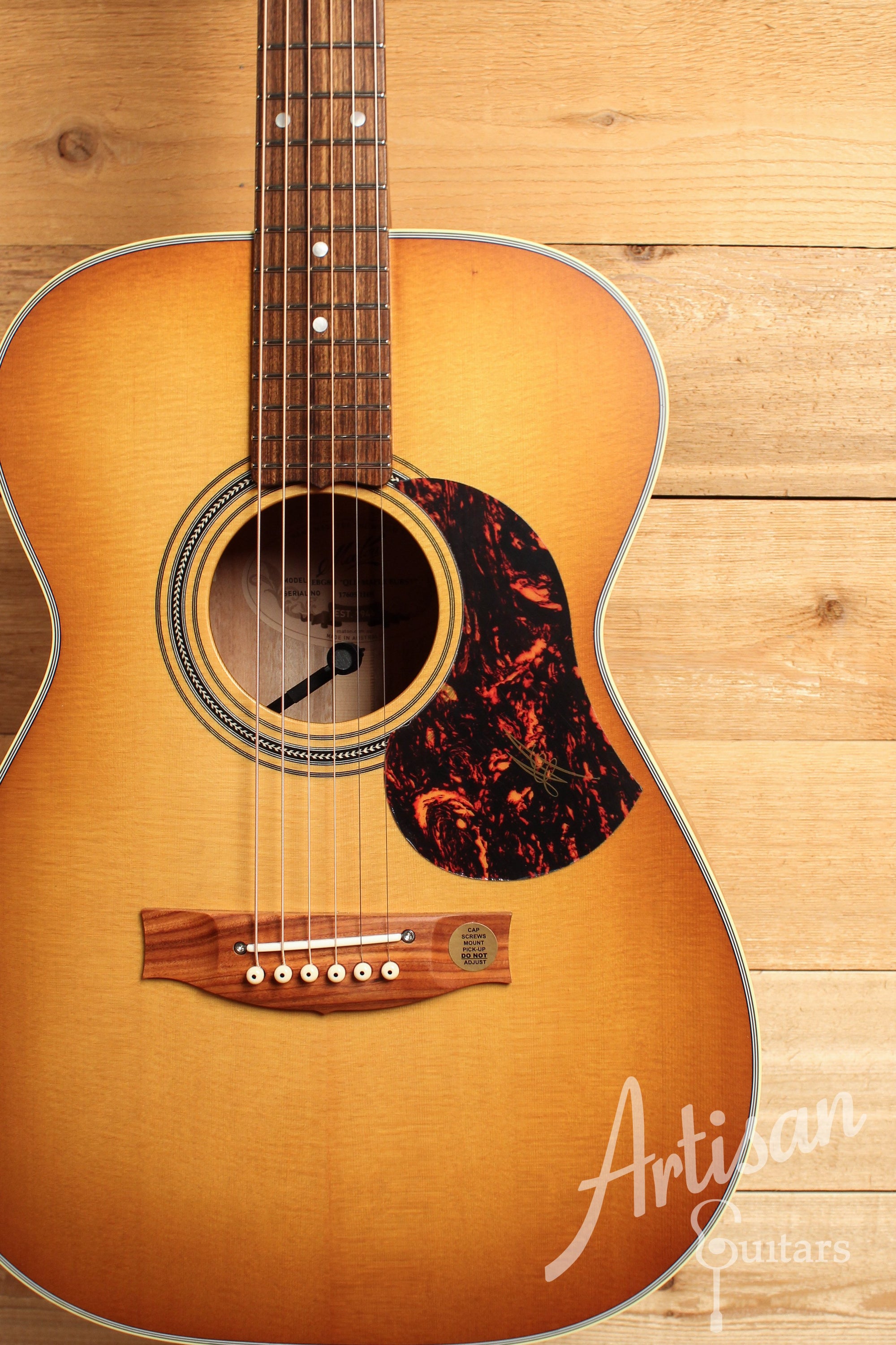 Maton EBG808 Queensland Maple Burst Custom Sitka Spruce & Queensland Maple  ID-12738 - Artisan Guitars