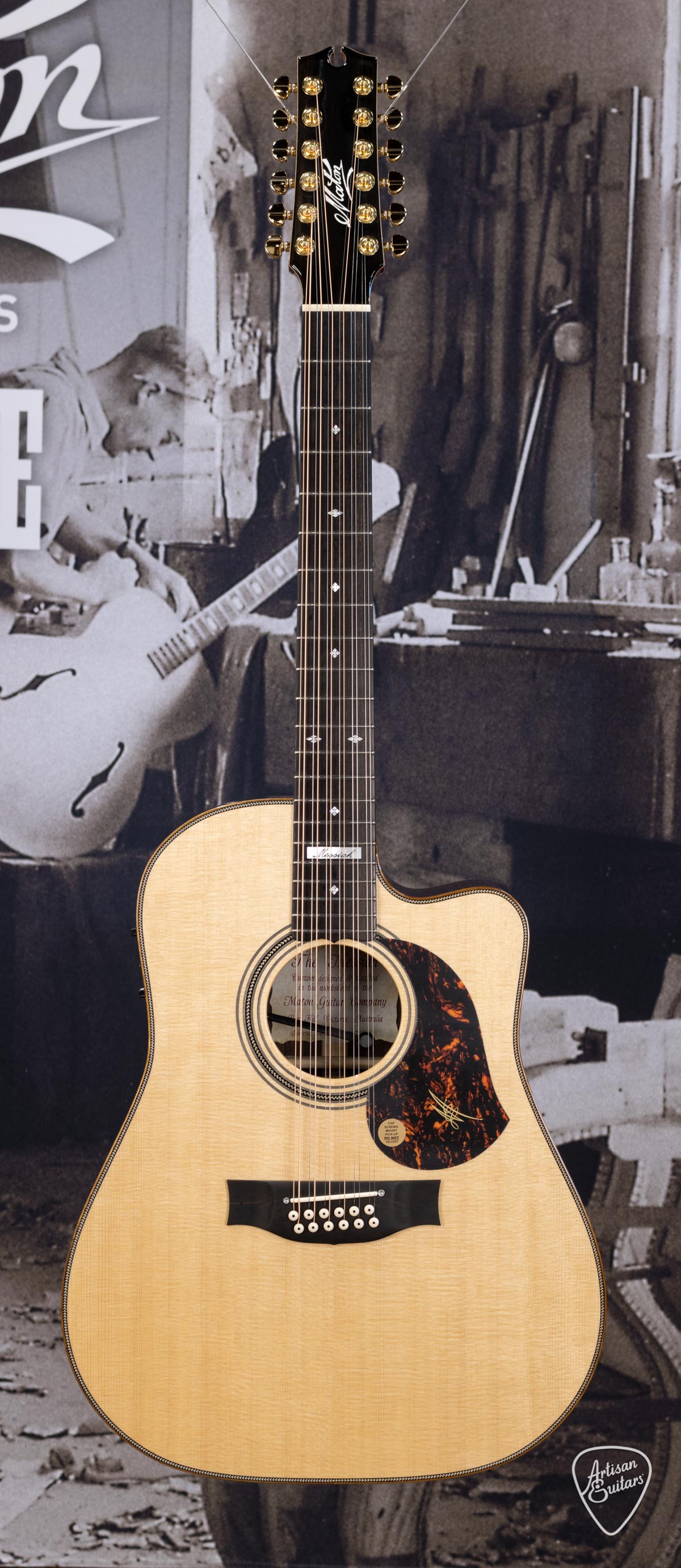 Maton EM100C 12-String Messiah Guitar Sitka Spruce & Indian Rosewood - 15100 - Artisan Guitars