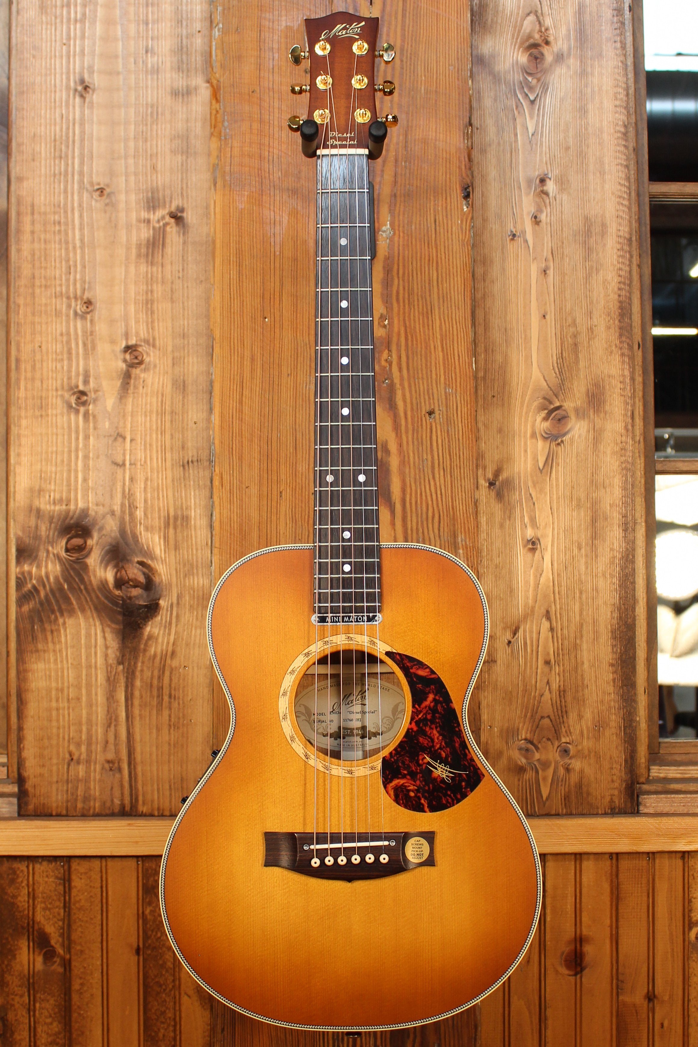 Maton EMD6 Mini Maton Diesel Sitka with Blackwood and Vintage Amber Sunburst - Shop Demo - Artisan Guitars
