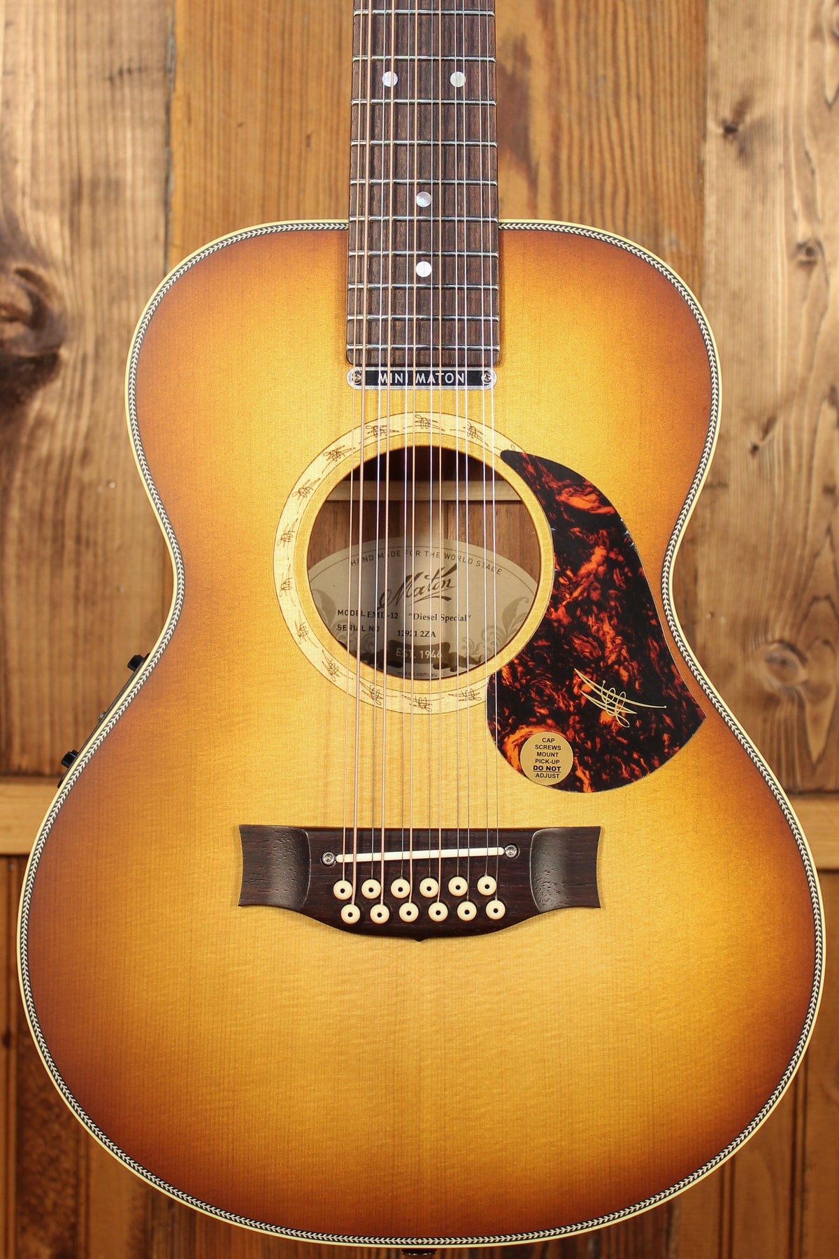 Maton EMD12 Mini Diesel Sitka w/ Blackwood & Vintage Amber Sunburst - Artisan Guitars