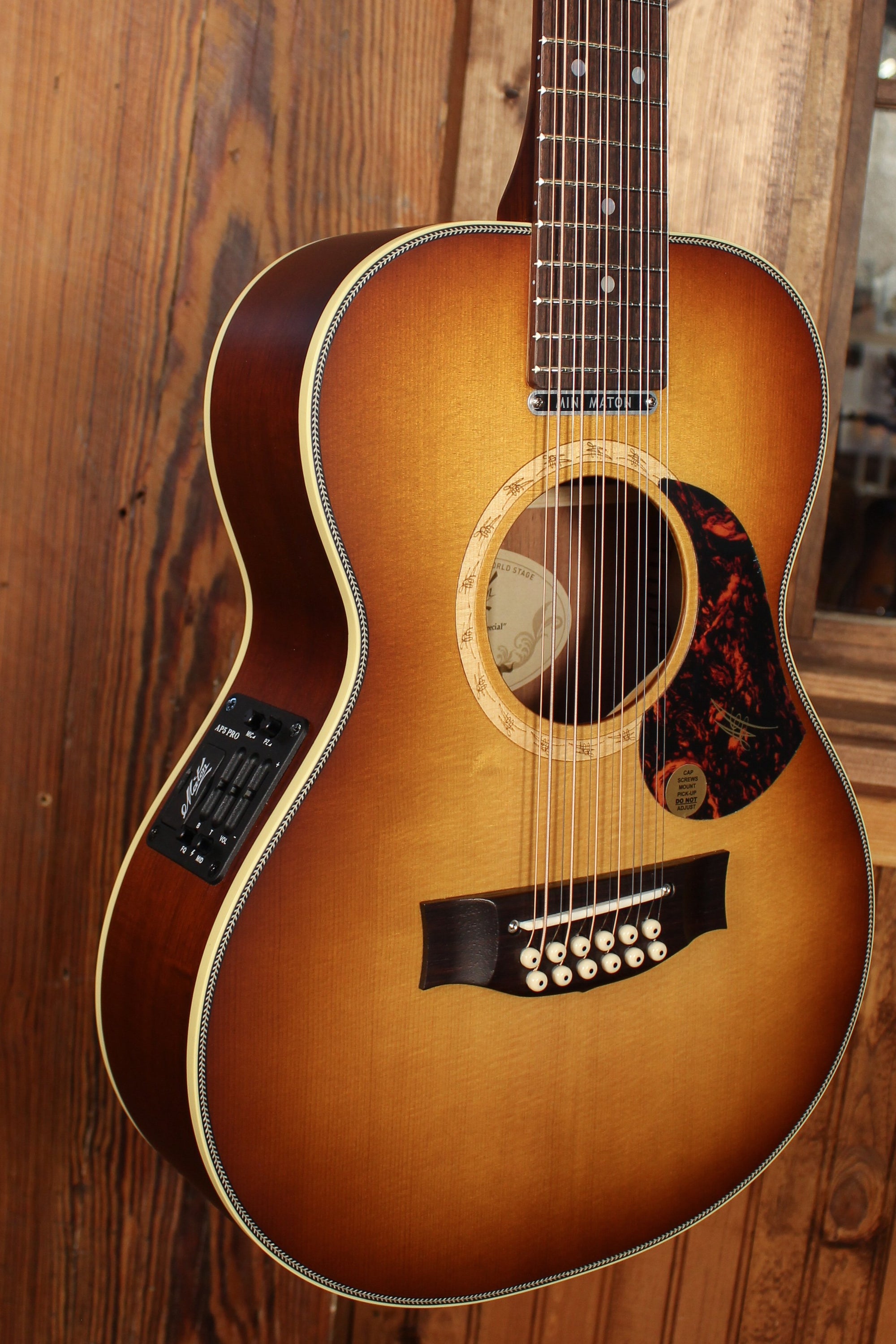 Maton EMD12 Mini Diesel Sitka w/ Blackwood & Vintage Amber Sunburst - Artisan Guitars