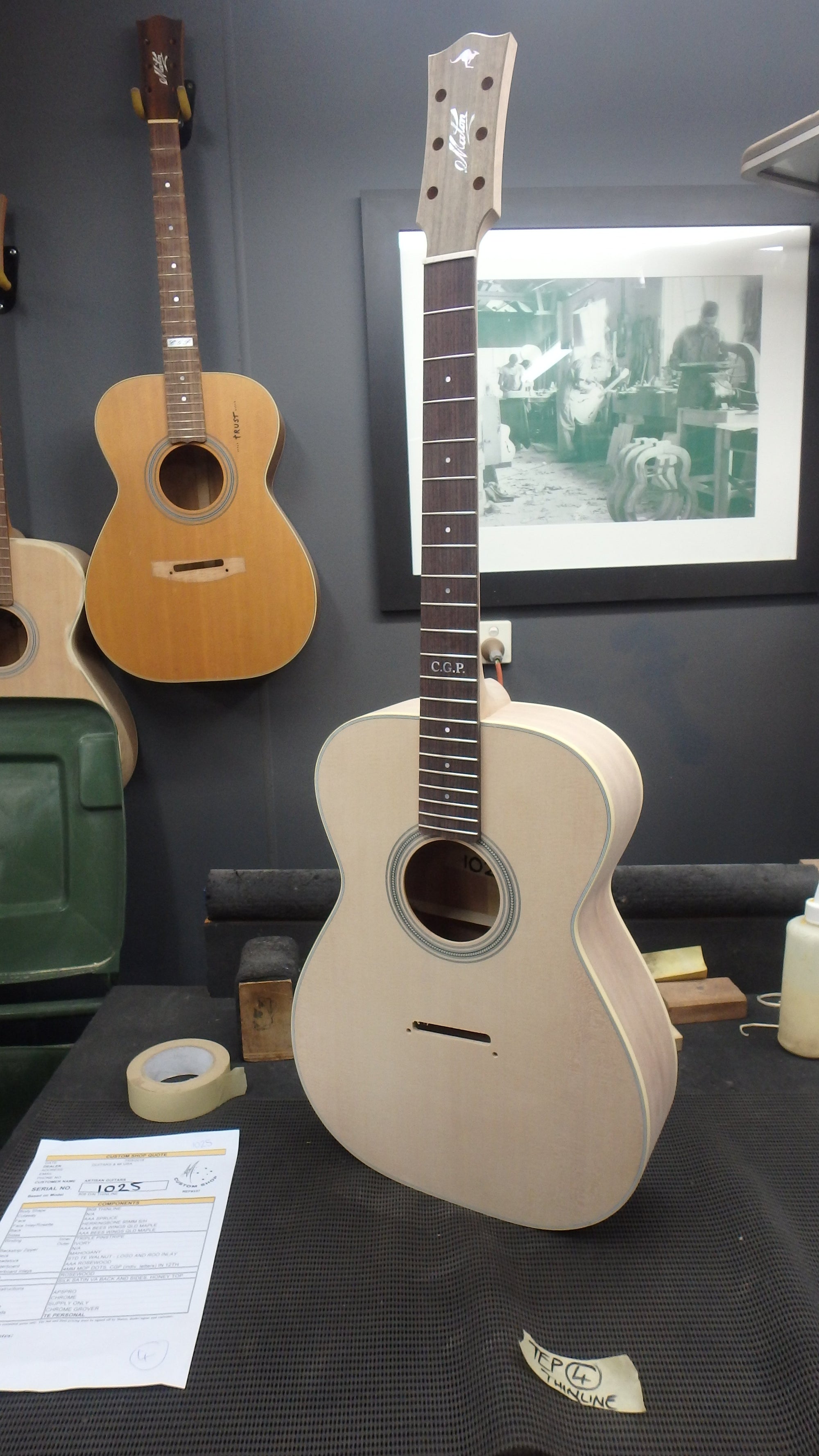 Maton Custom Shop TE Personal Thinline Guitar "AAA" Sitka Spruce and AAA" Figured Queensland Maple ID-12373 - Artisan Guitars