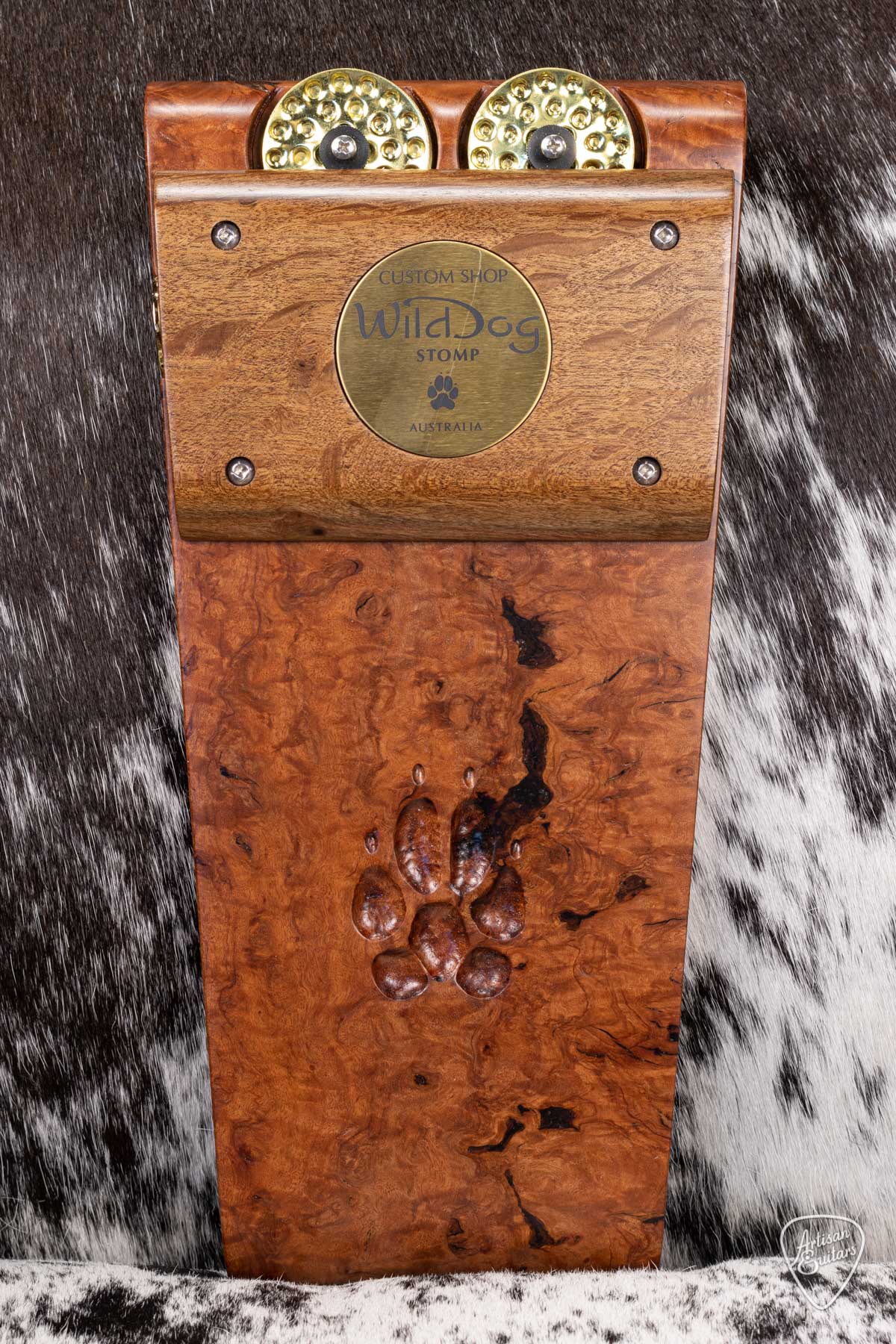 Wild Dog Custom Shop Stomp Box  with Burled River Red Gum Wood-  16184