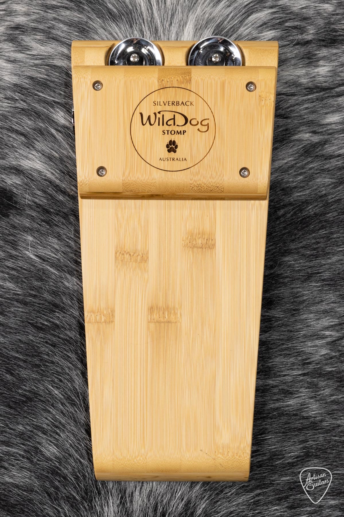 Wild Dog Silverback Stomp Box w/ Bamboo Timber & Tamborine Jingles - 15107 - Artisan Guitars