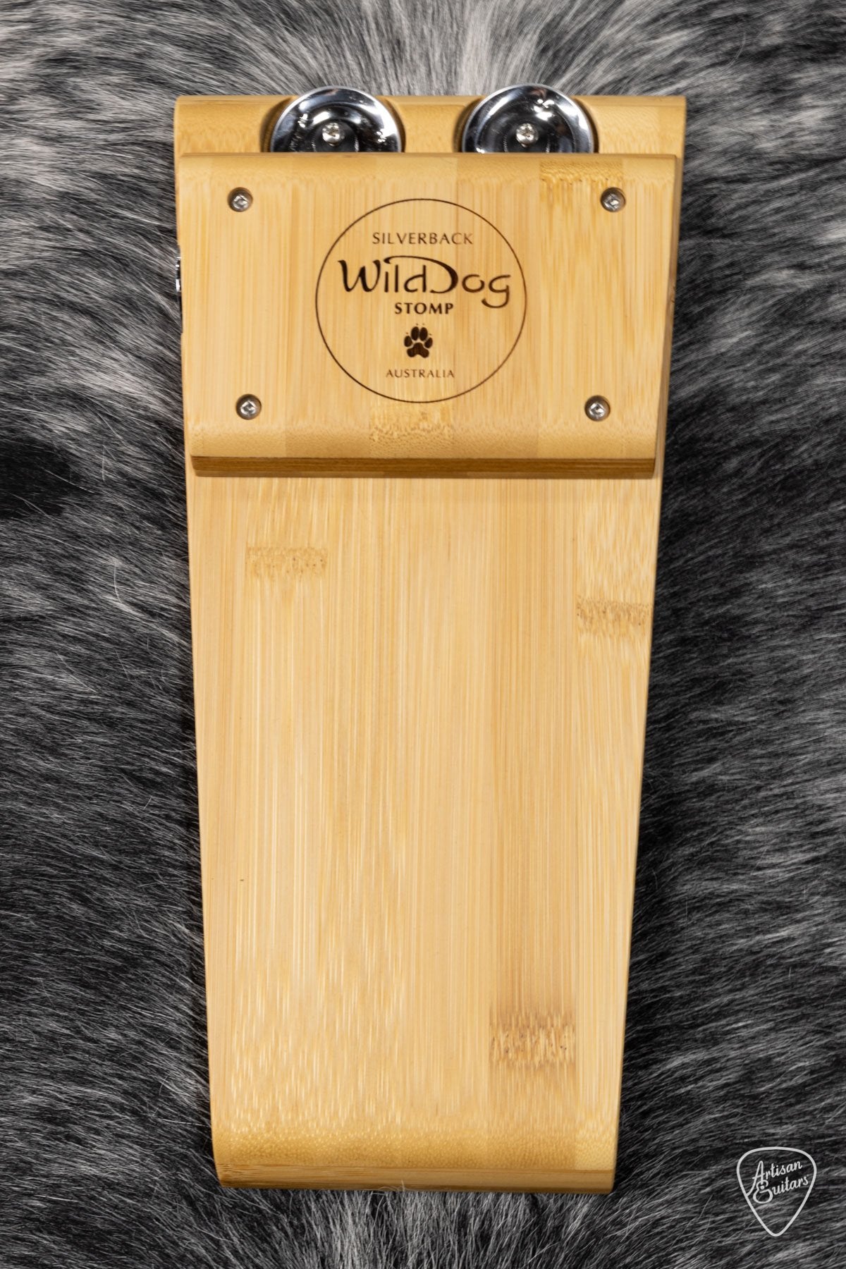Wild Dog Silverback Stomp Box w/ Bamboo Timber & Tamborine Jingles - 15108 - Artisan Guitars