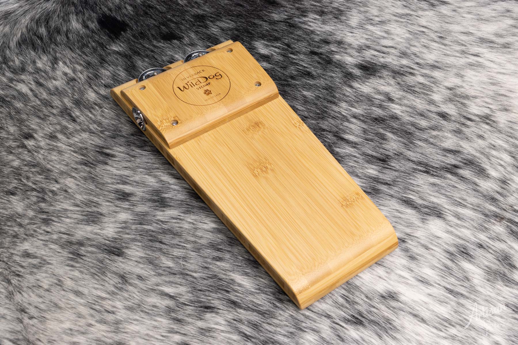 Wild Dog Silverback Stomp Box w/ Bamboo Timber & Tamborine Jingles - 14971 - Artisan Guitars