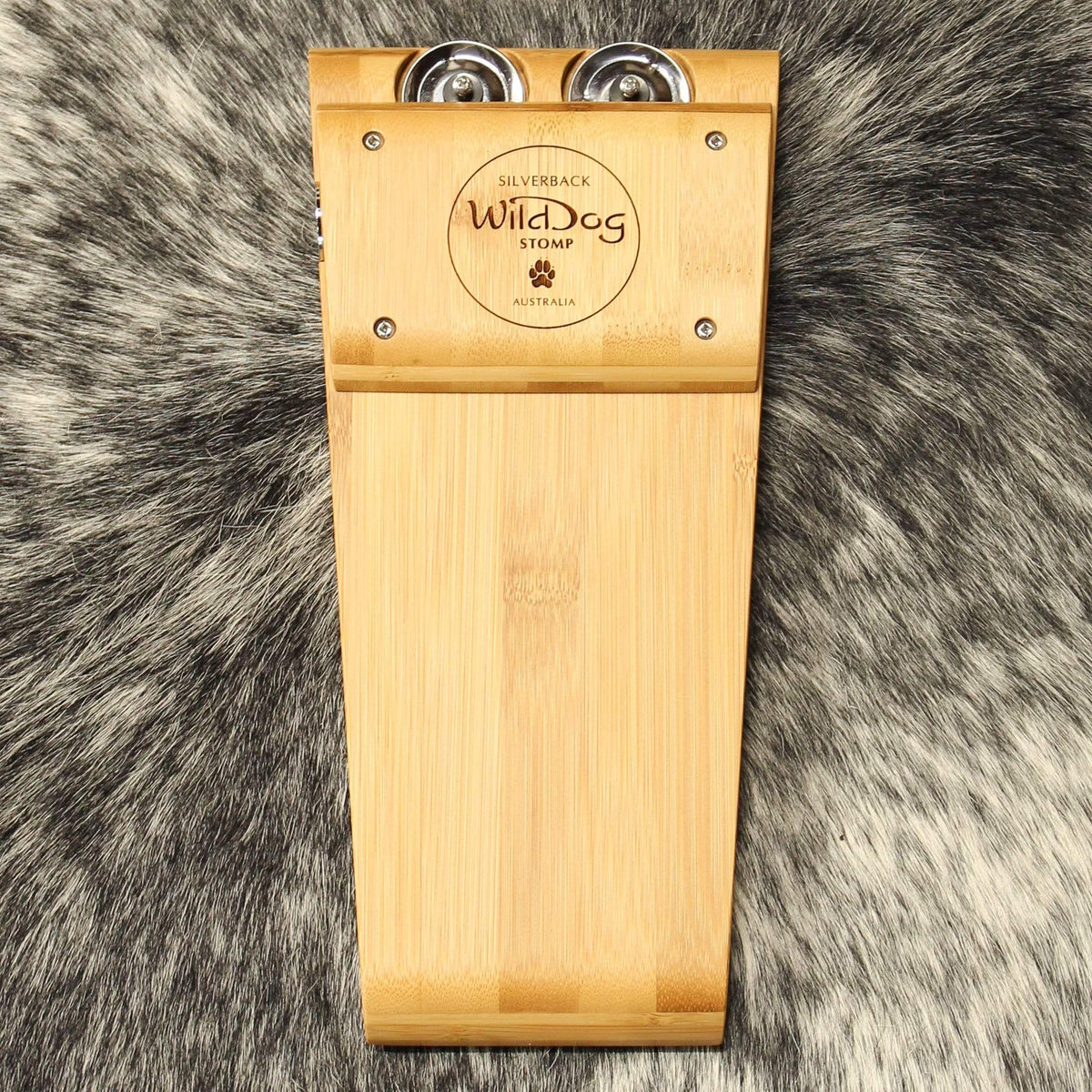 Wild Dog Silverback Stomp Box w/ Bamboo Timber & Tamborine Jingles - Artisan Guitars