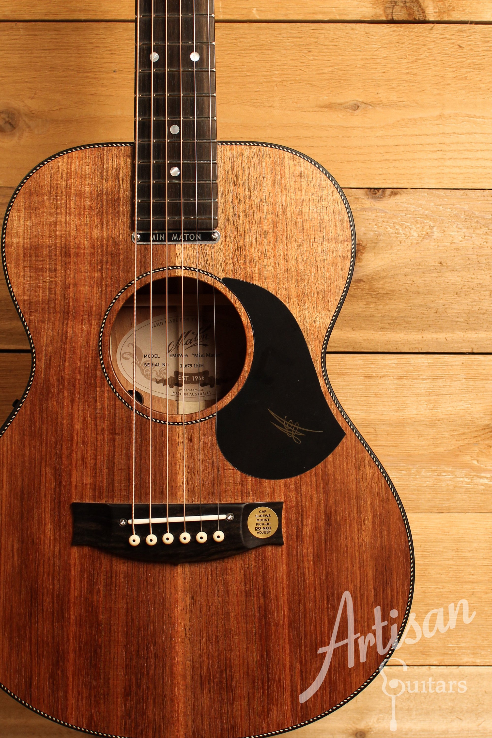 Maton EMBW6 Mini Guitar w/ Blackwood Top, Back & Sides and AP5 Pro Pickup System ID-12778 - Artisan Guitars