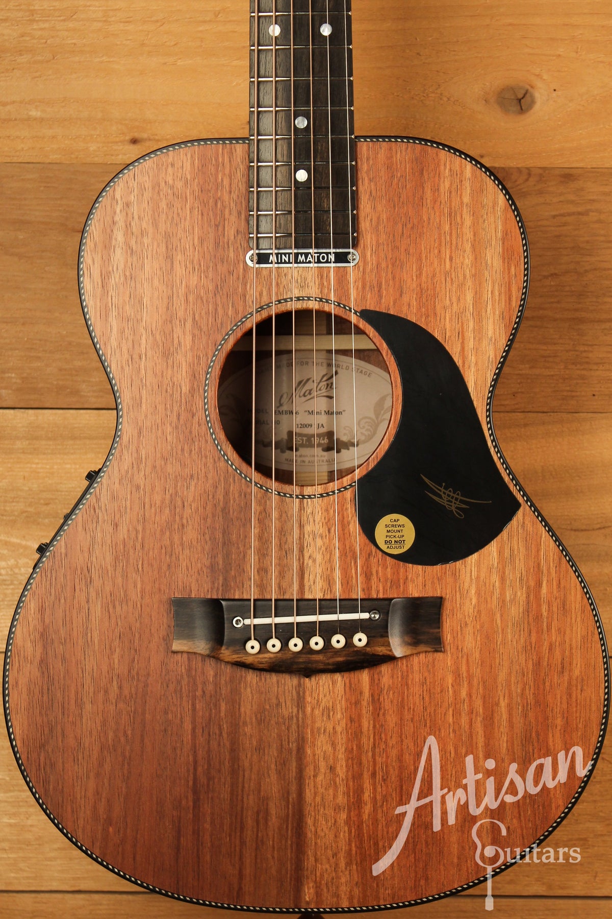 Maton EMBW6 Mini Guitar w/ Blackwood Top, Back & Sides and AP5 Pro Pickup System ID-13010 - Artisan Guitars