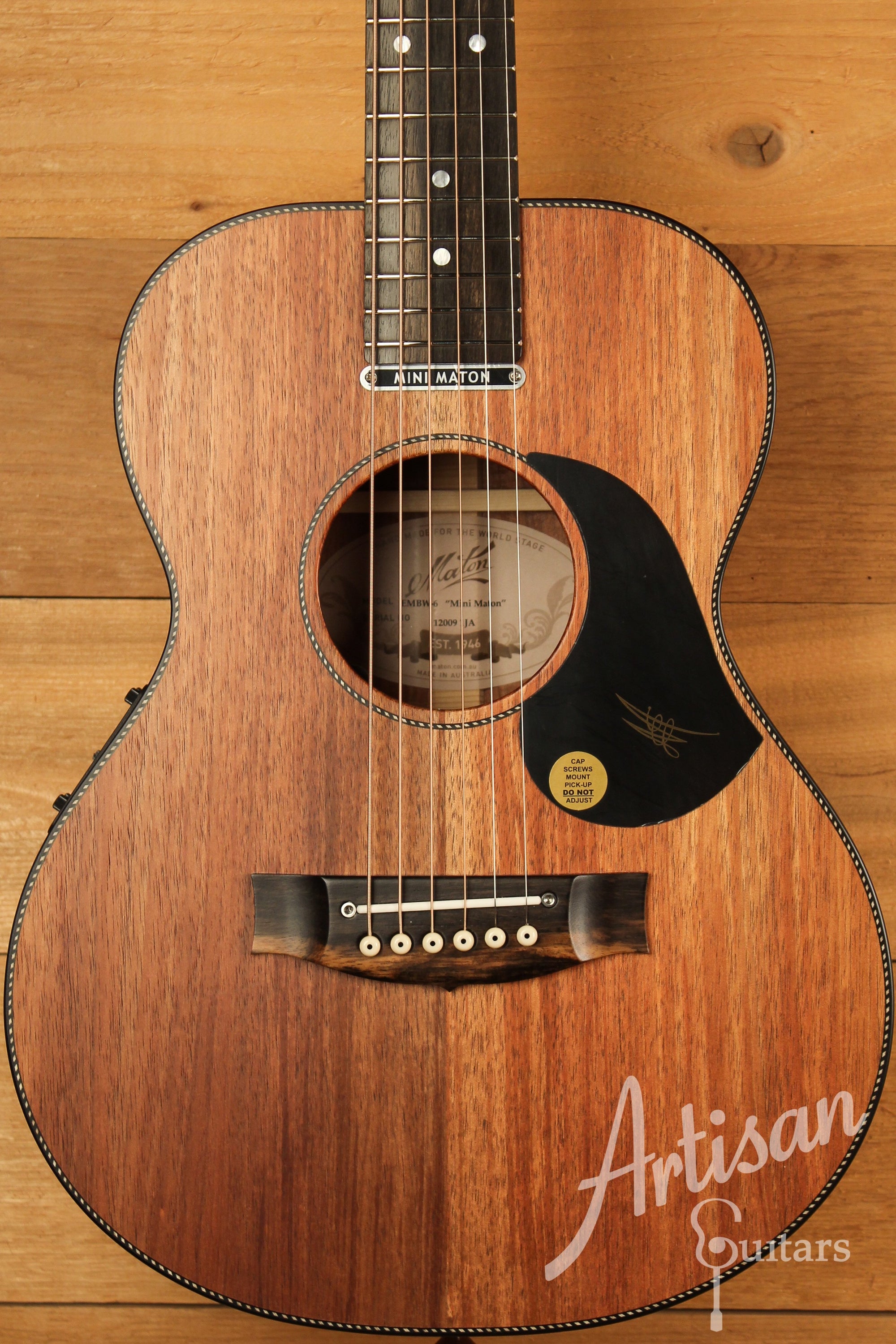 Maton EMBW6 Mini Guitar w/ Blackwood Top, Back & Sides and AP5 Pro Pickup System ID-13010 - Artisan Guitars