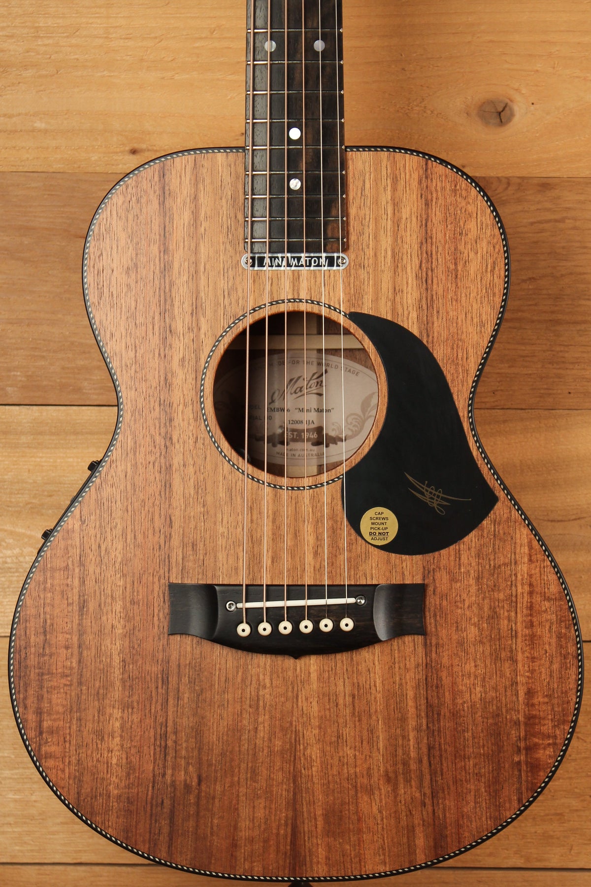 Maton EMBW6 Mini Guitar w/ Blackwood Top, Back & Sides and AP5 Pro Pickup System ID-13088 - Artisan Guitars
